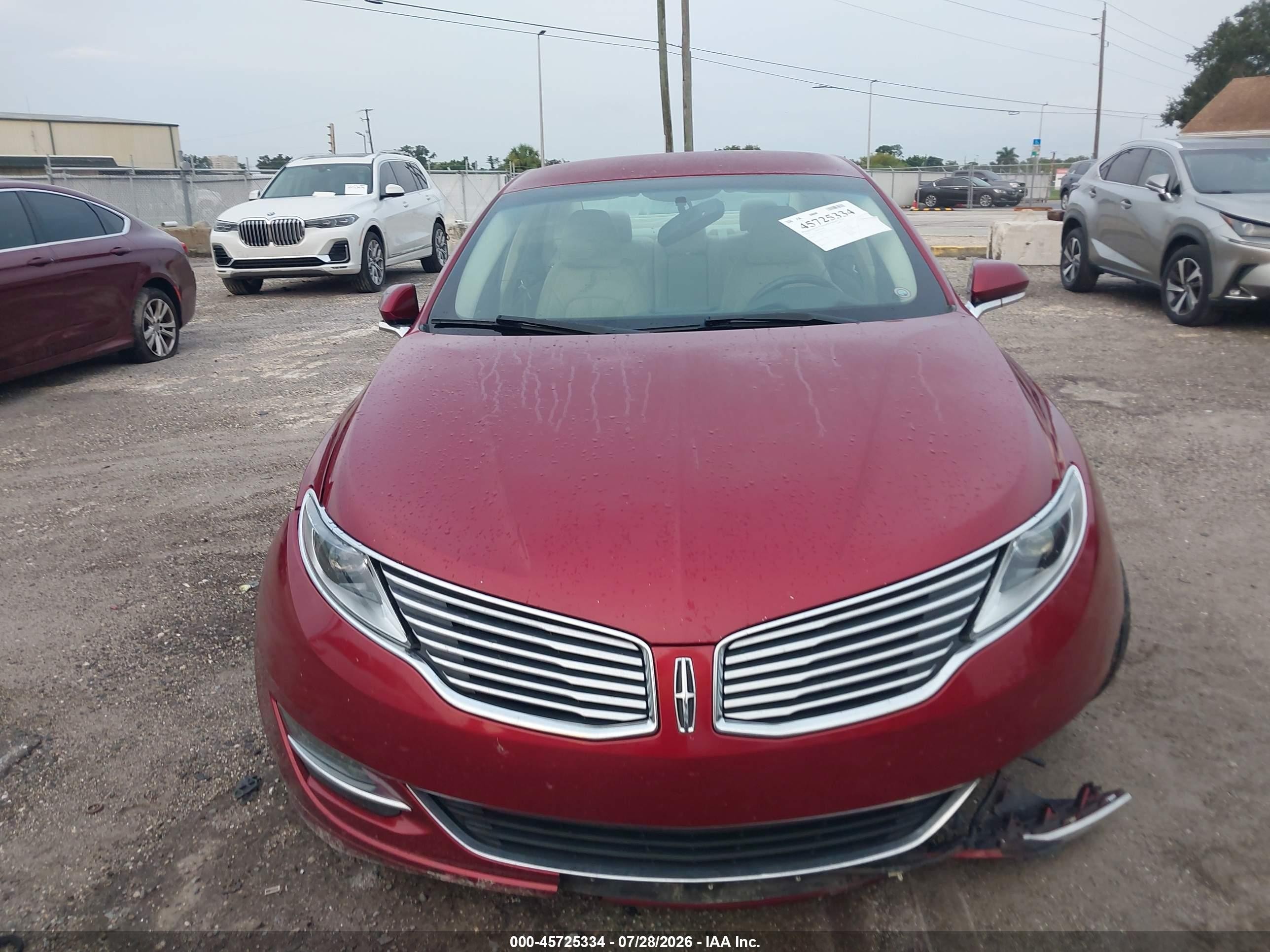 2014 Lincoln Mkz   Red vin: 3LN6L2GK2ER825352