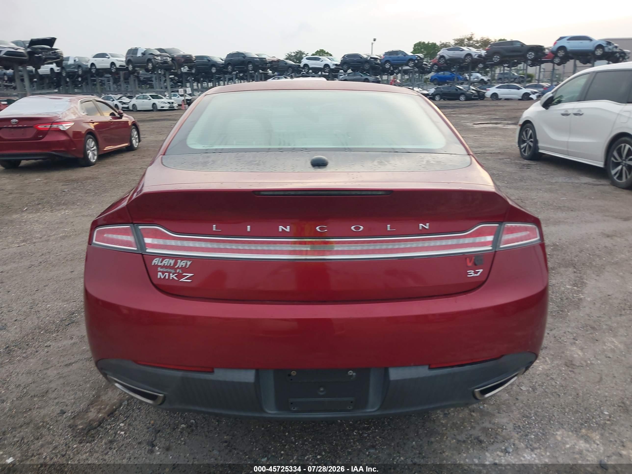 2014 Lincoln Mkz   Red vin: 3LN6L2GK2ER825352