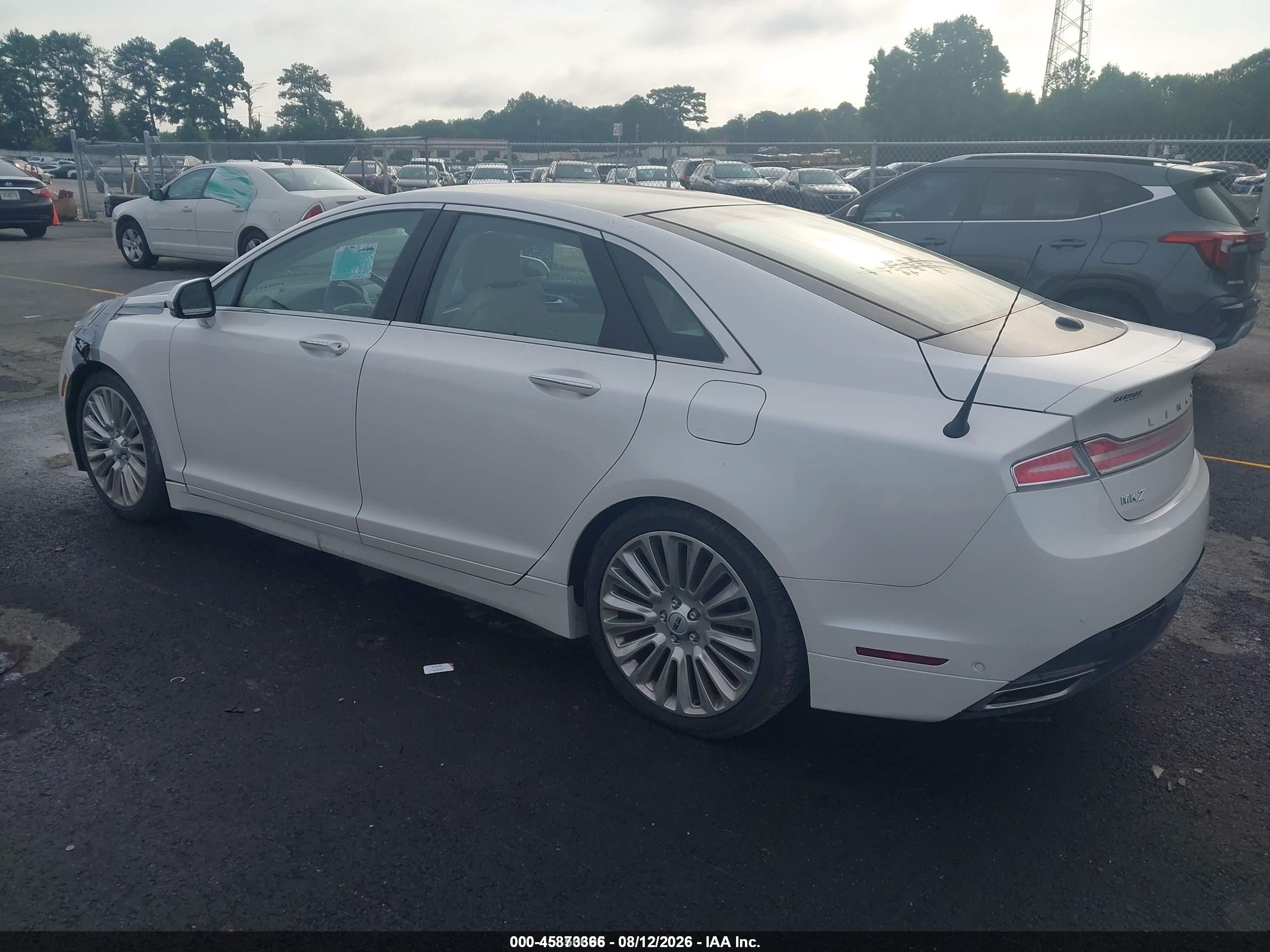 2014 Lincoln Mkz White vin: 3LN6L2GK2ER834228