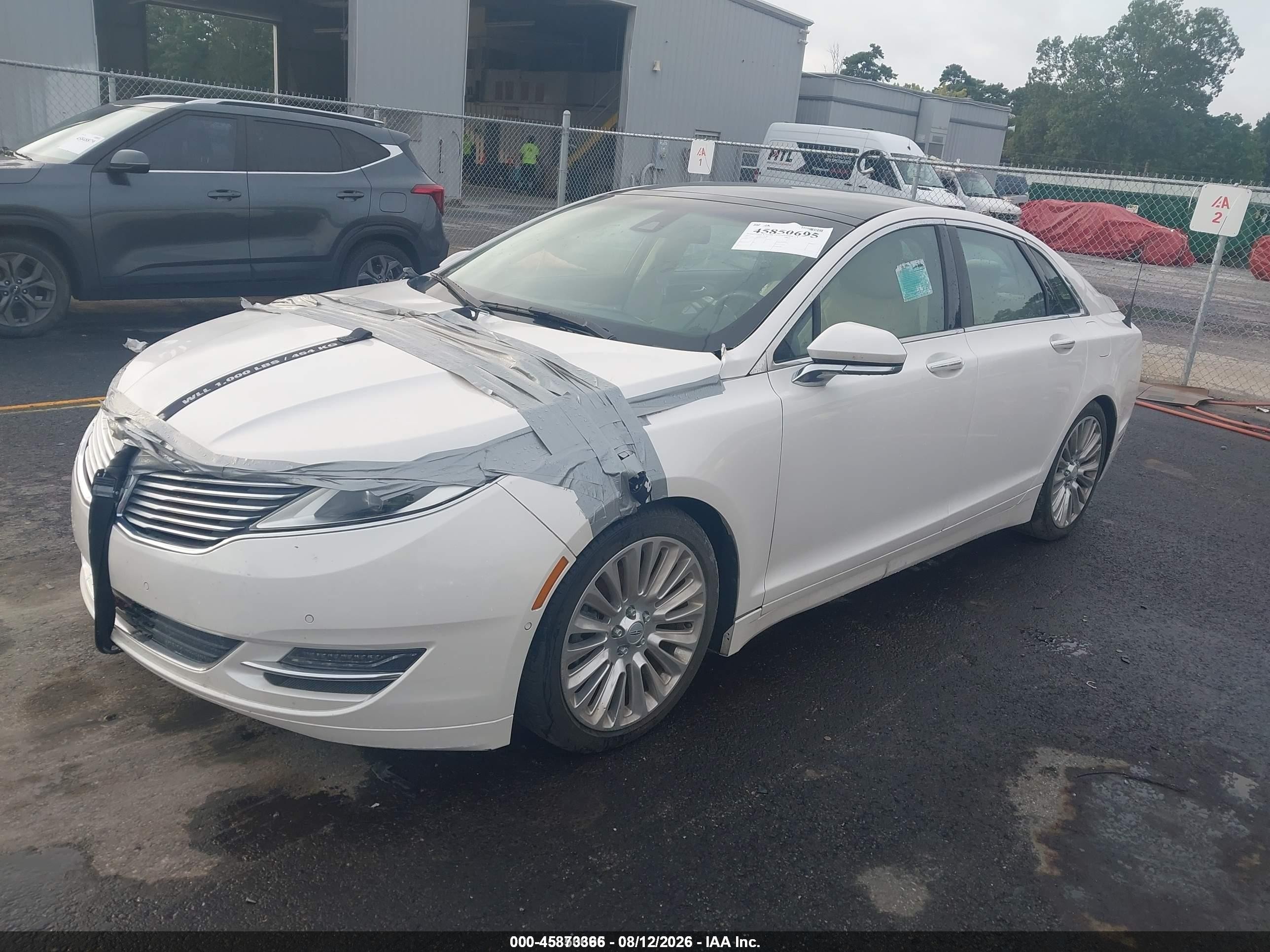 2014 Lincoln Mkz White vin: 3LN6L2GK2ER834228