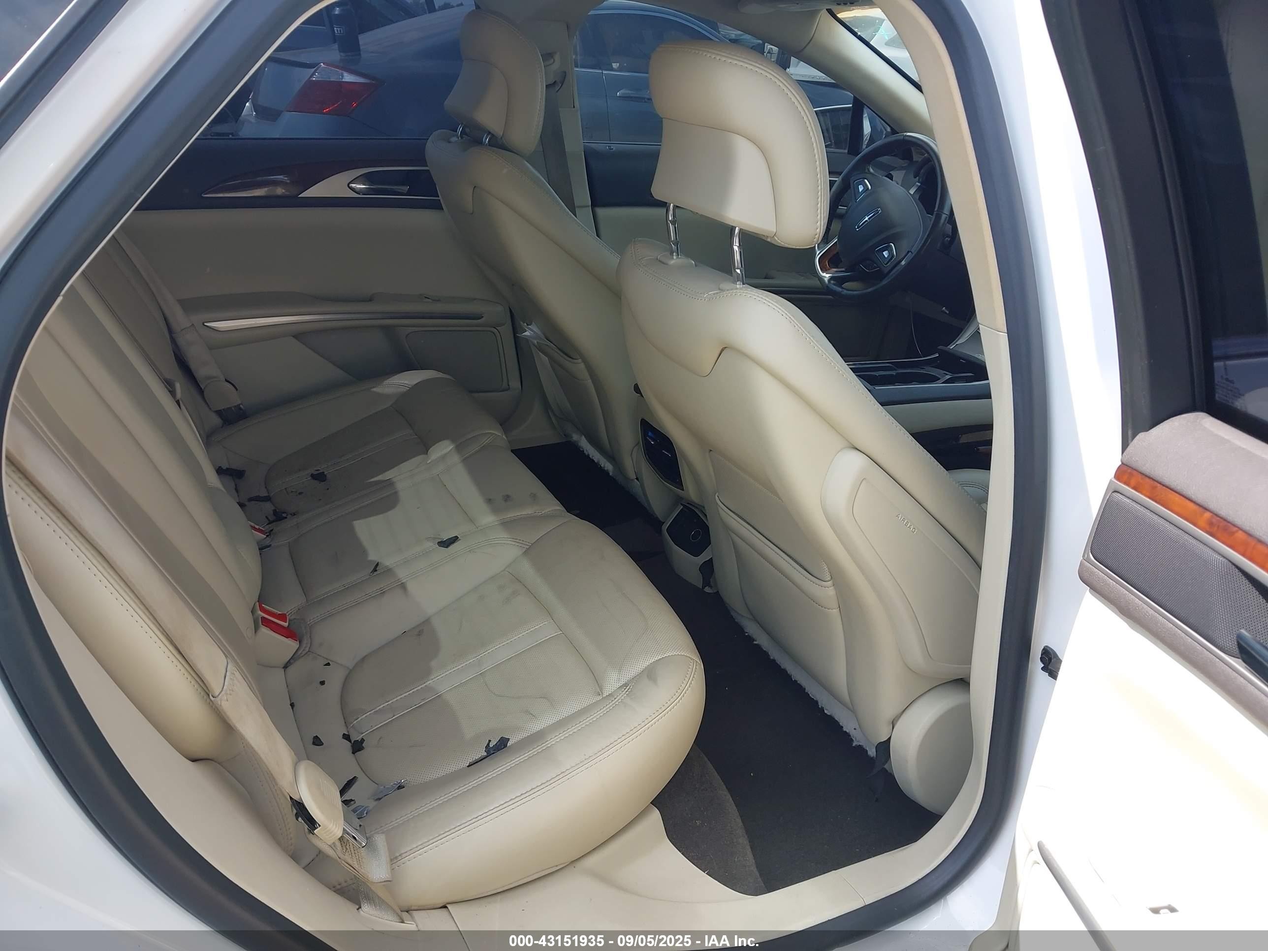 2013 Lincoln Mkz   White vin: 3LN6L2GK3DR818151