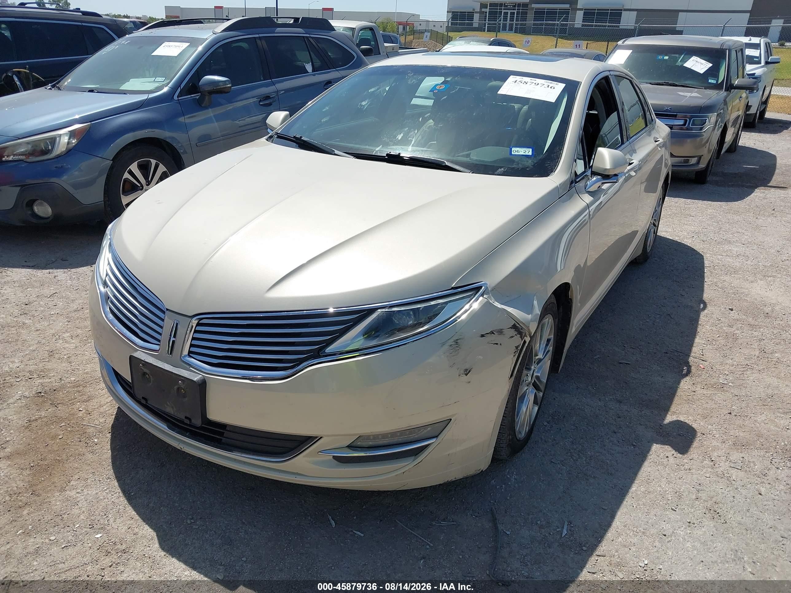 2015 Lincoln Mkz   Бежевый vin: 3LN6L2GK3FR623525