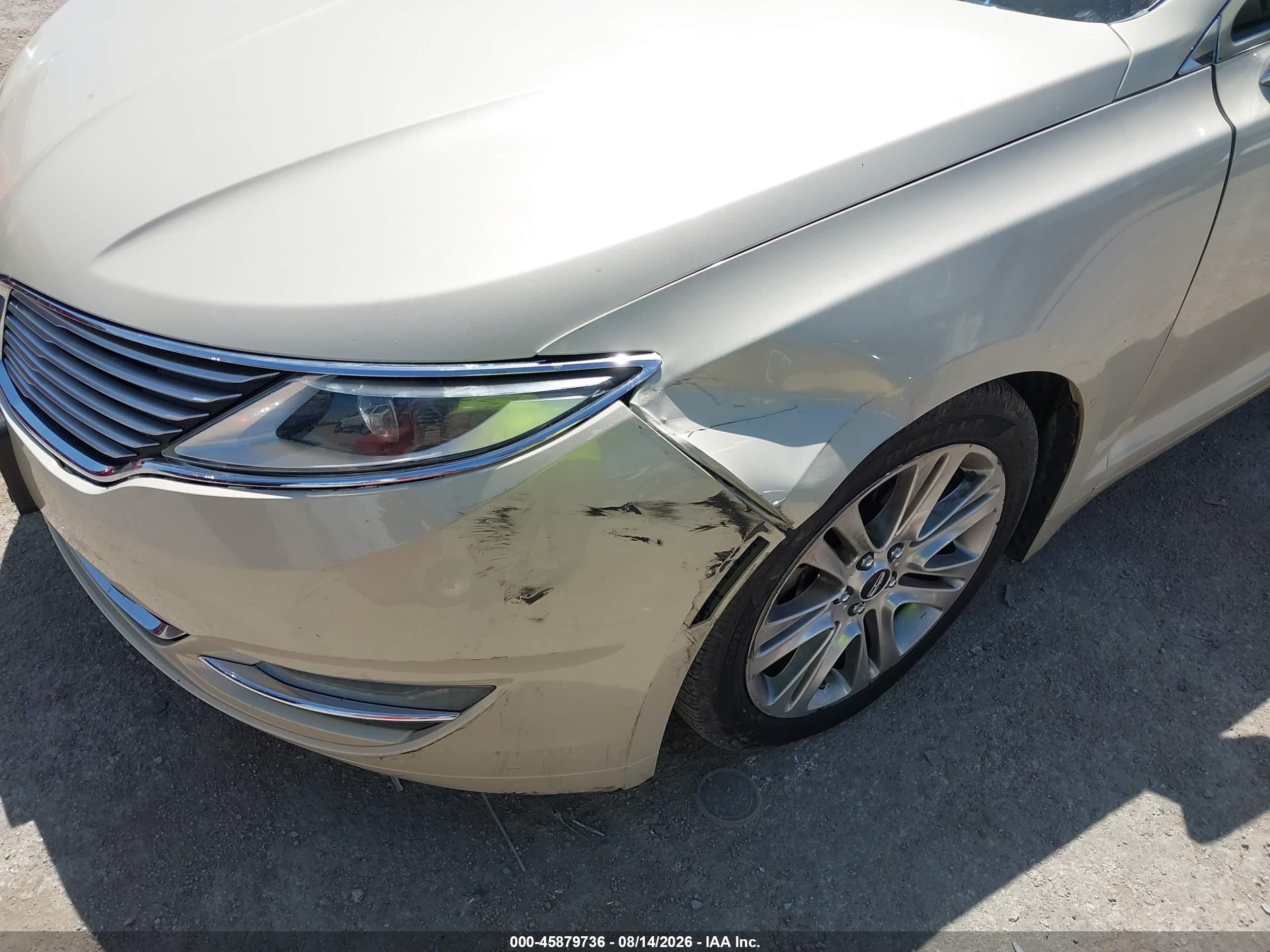 2015 Lincoln Mkz   Бежевый vin: 3LN6L2GK3FR623525