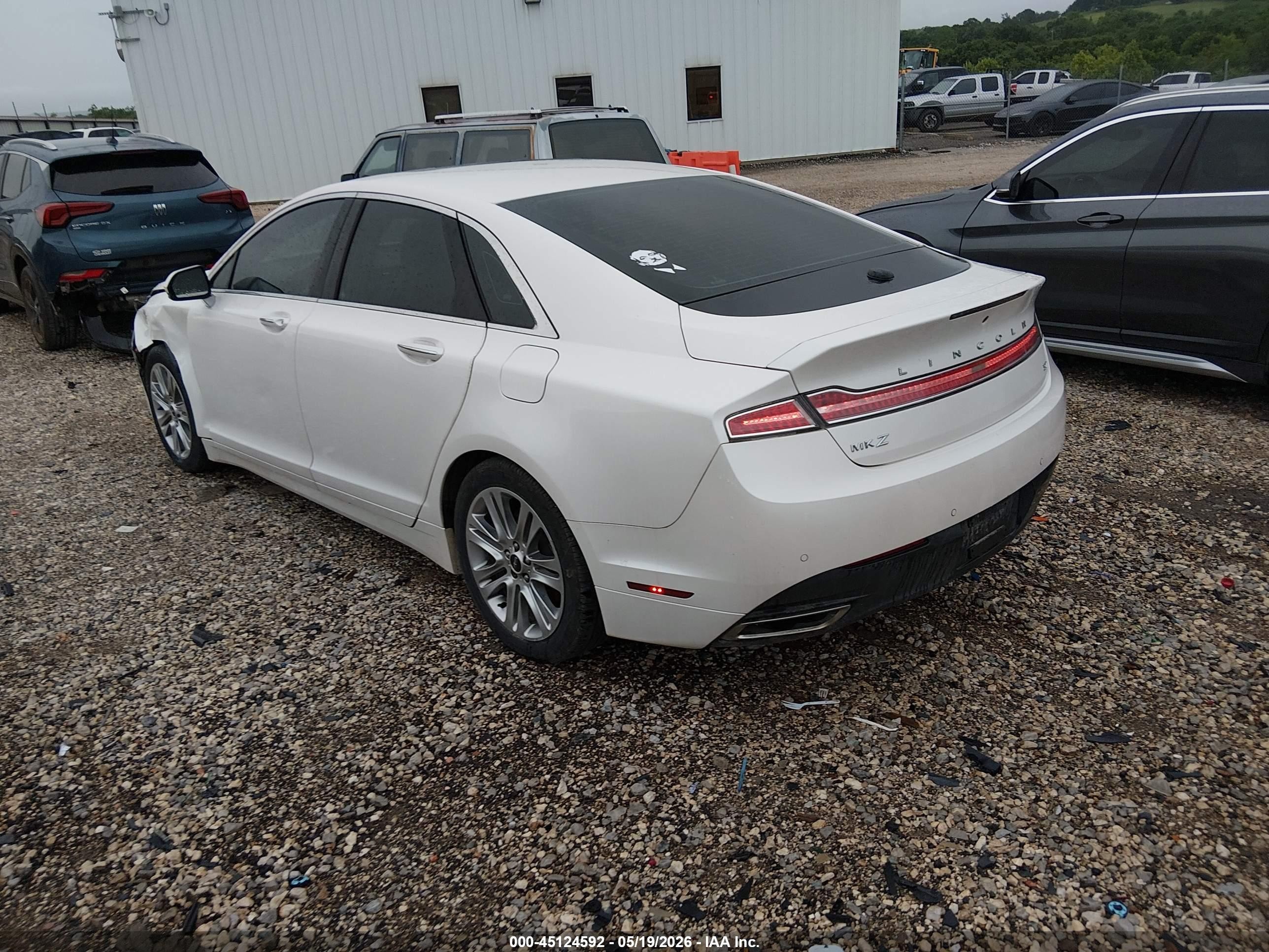 2014 Lincoln Mkz   White vin: 3LN6L2GK4ER801358