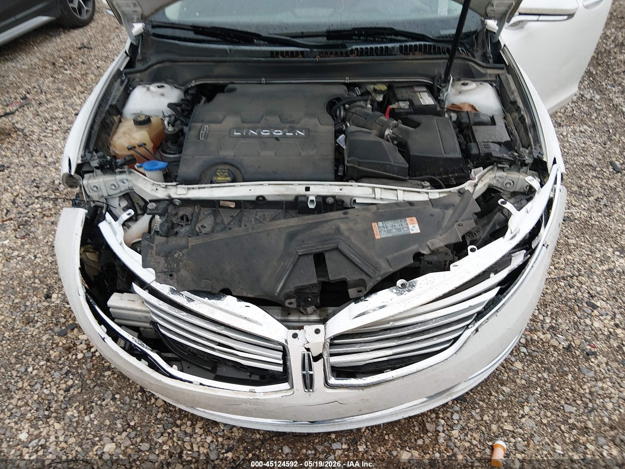 2014 Lincoln Mkz   White vin: 3LN6L2GK4ER801358