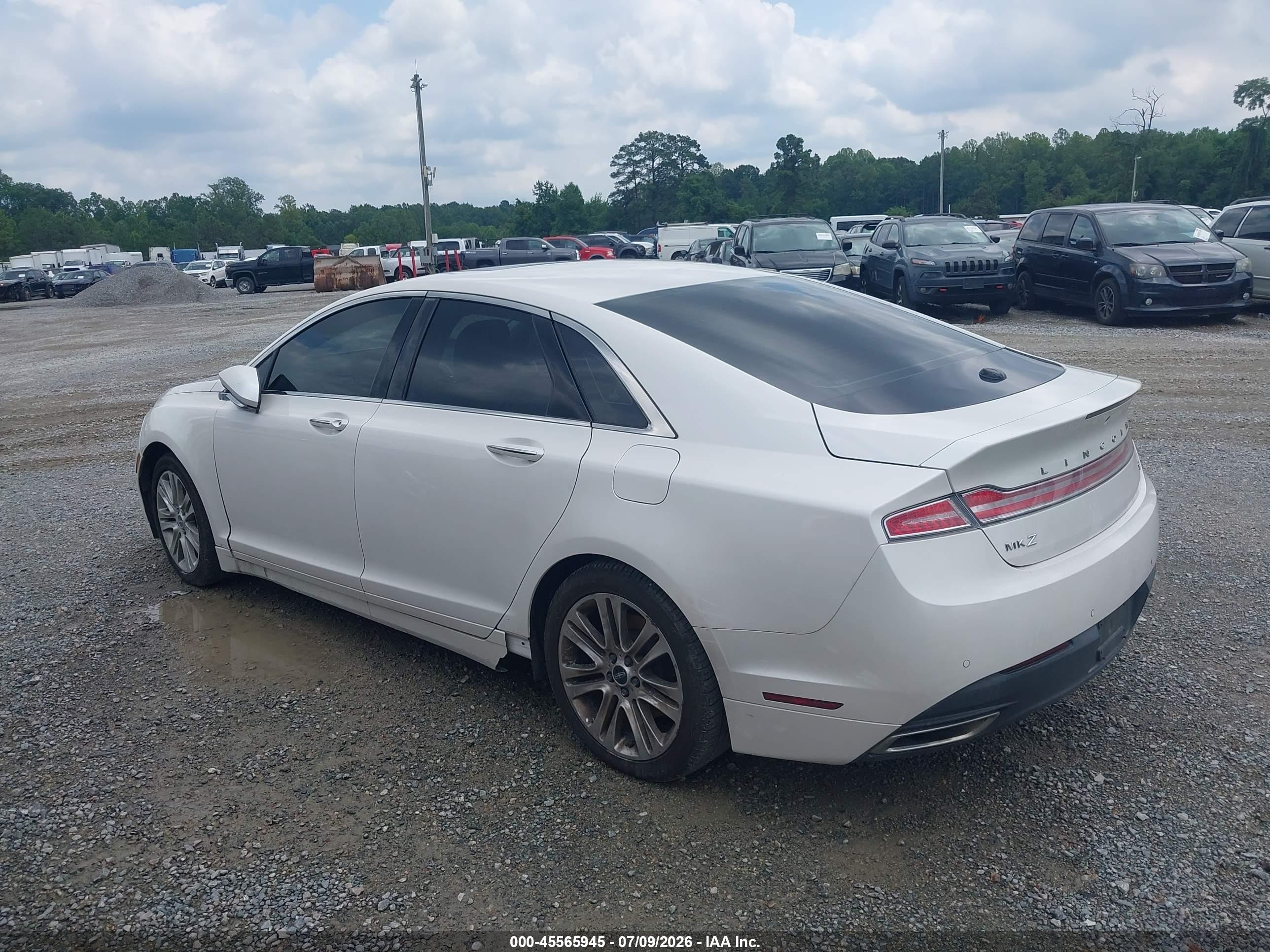 2014 Lincoln Mkz   White vin: 3LN6L2GK4ER828057