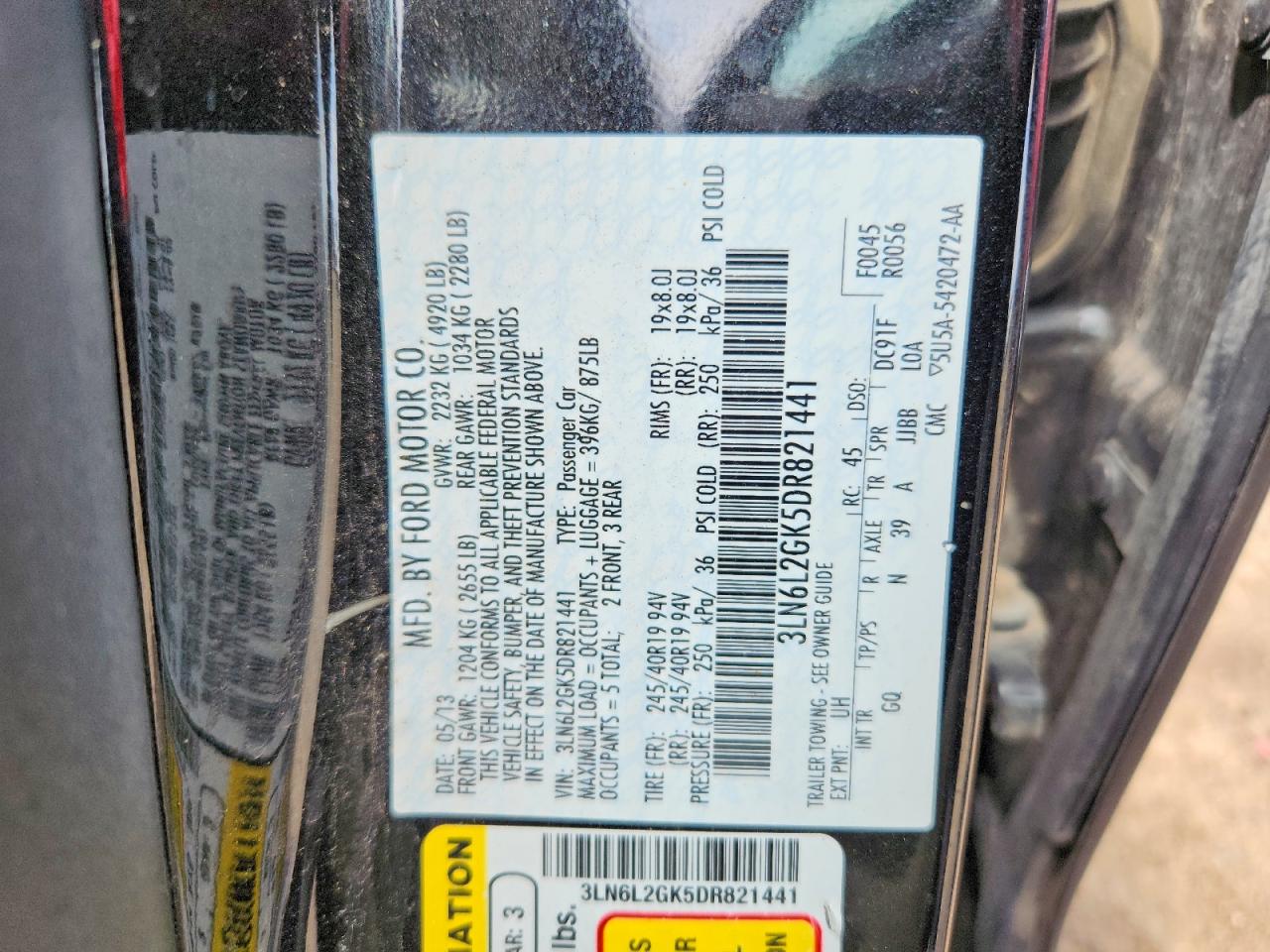 2013 Lincoln Mkz Gray vin: 3LN6L2GK5DR821441