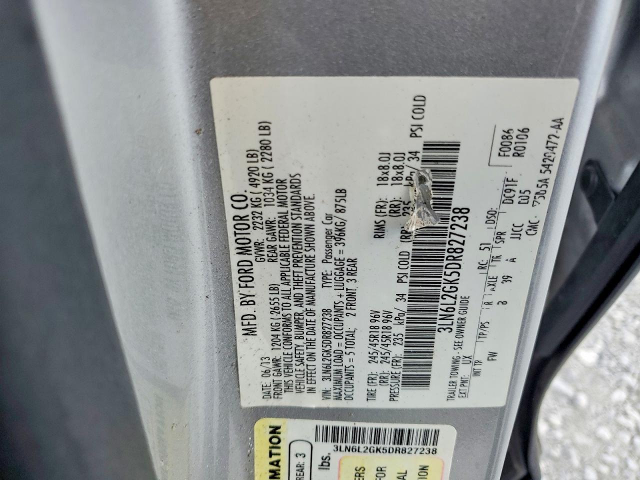 2013 Lincoln Mkz Silver vin: 3LN6L2GK5DR827238