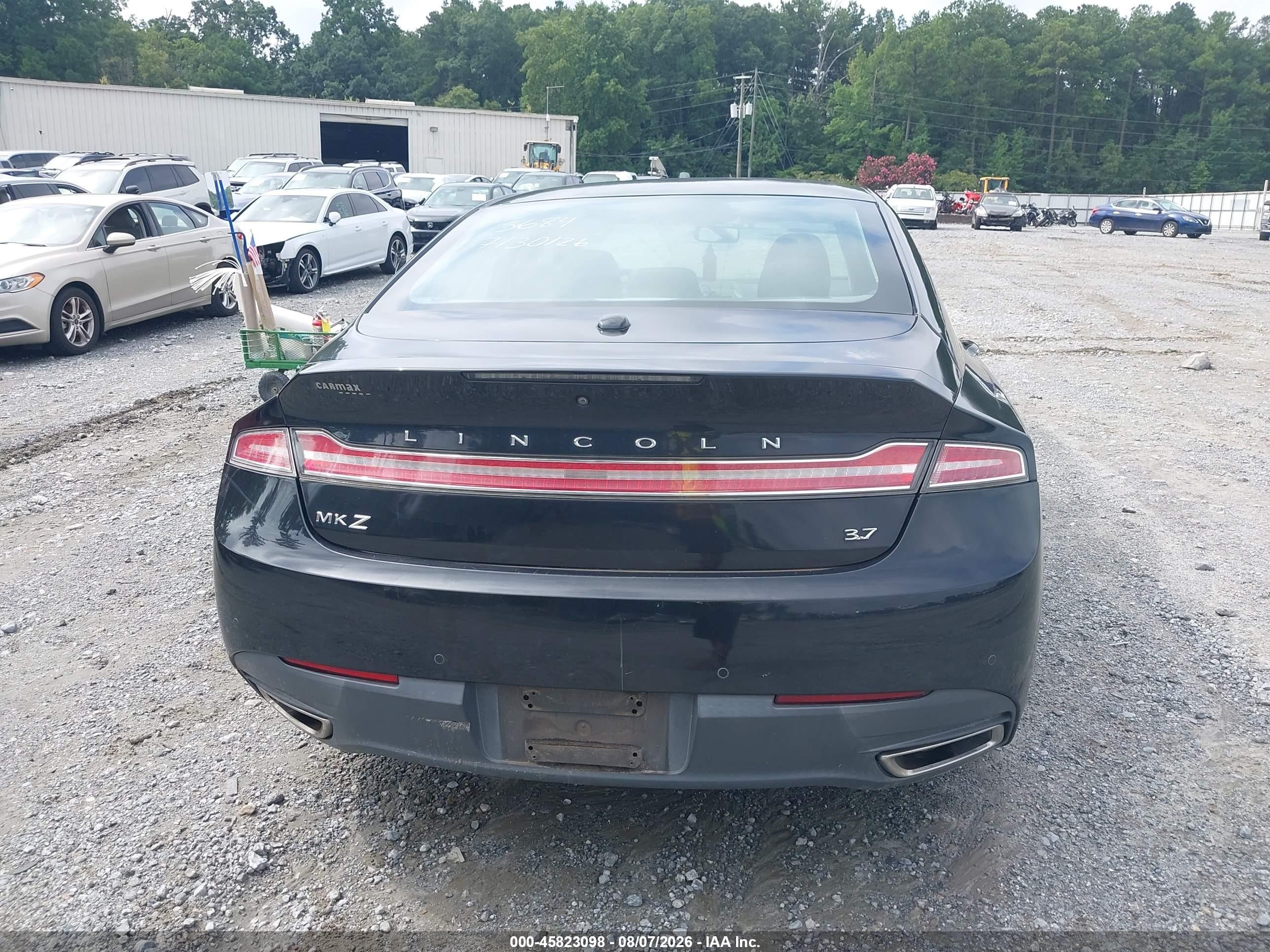 2014 Lincoln Mkz Black vin: 3LN6L2GK6ER820977