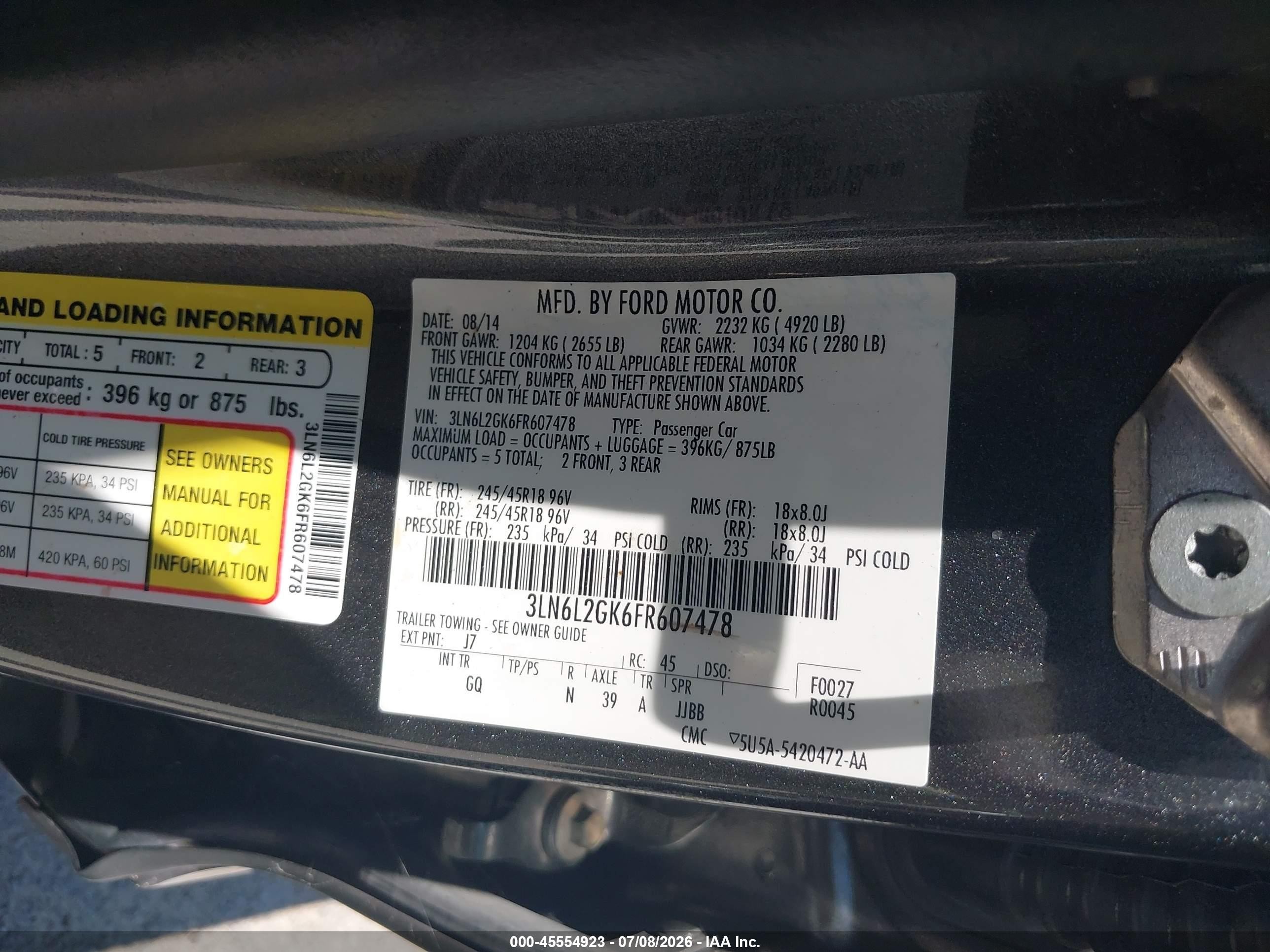 2015 Lincoln Mkz   Gray vin: 3LN6L2GK6FR607478