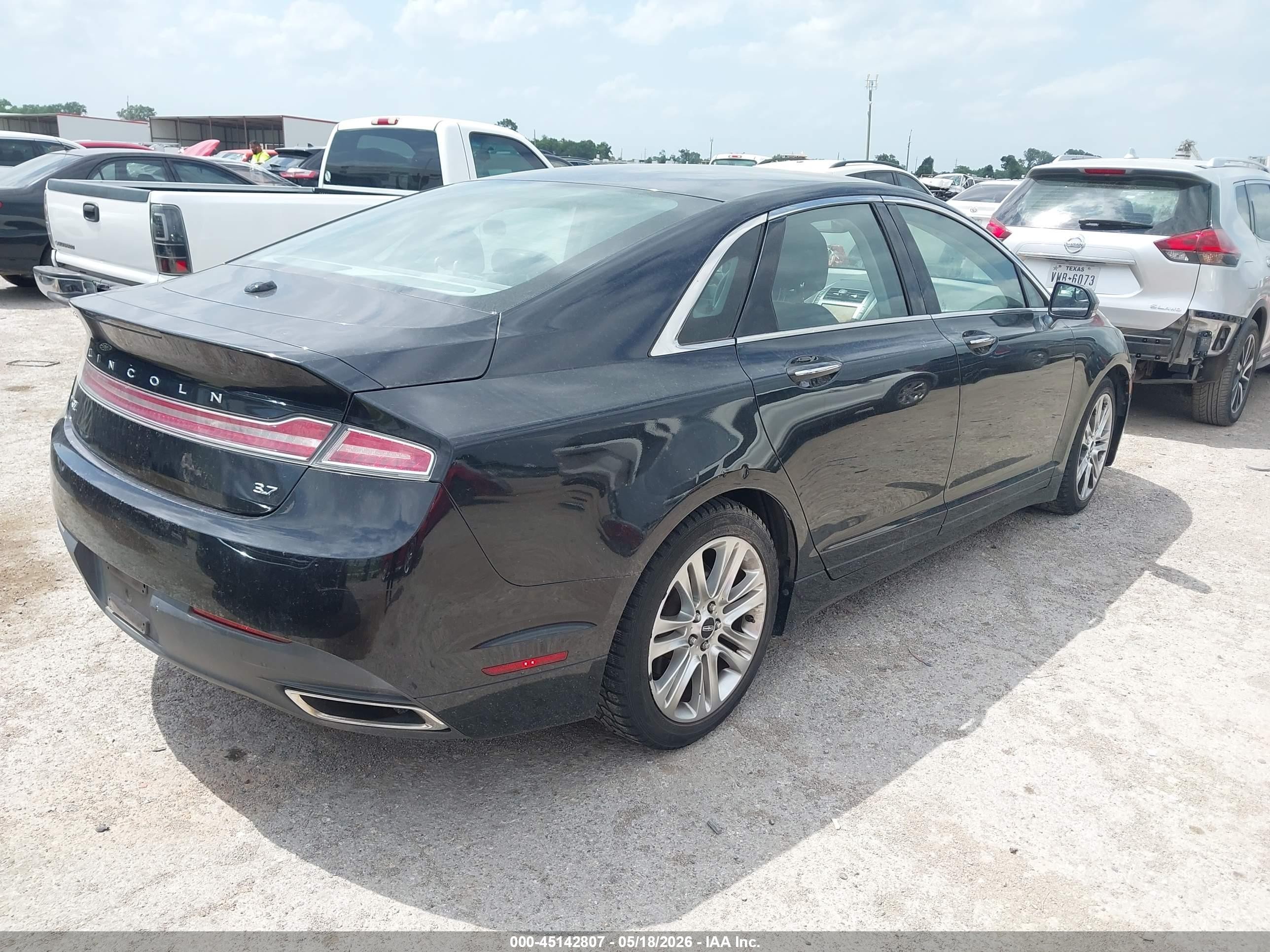 2014 Lincoln Mkz   Black vin: 3LN6L2GK7ER806716