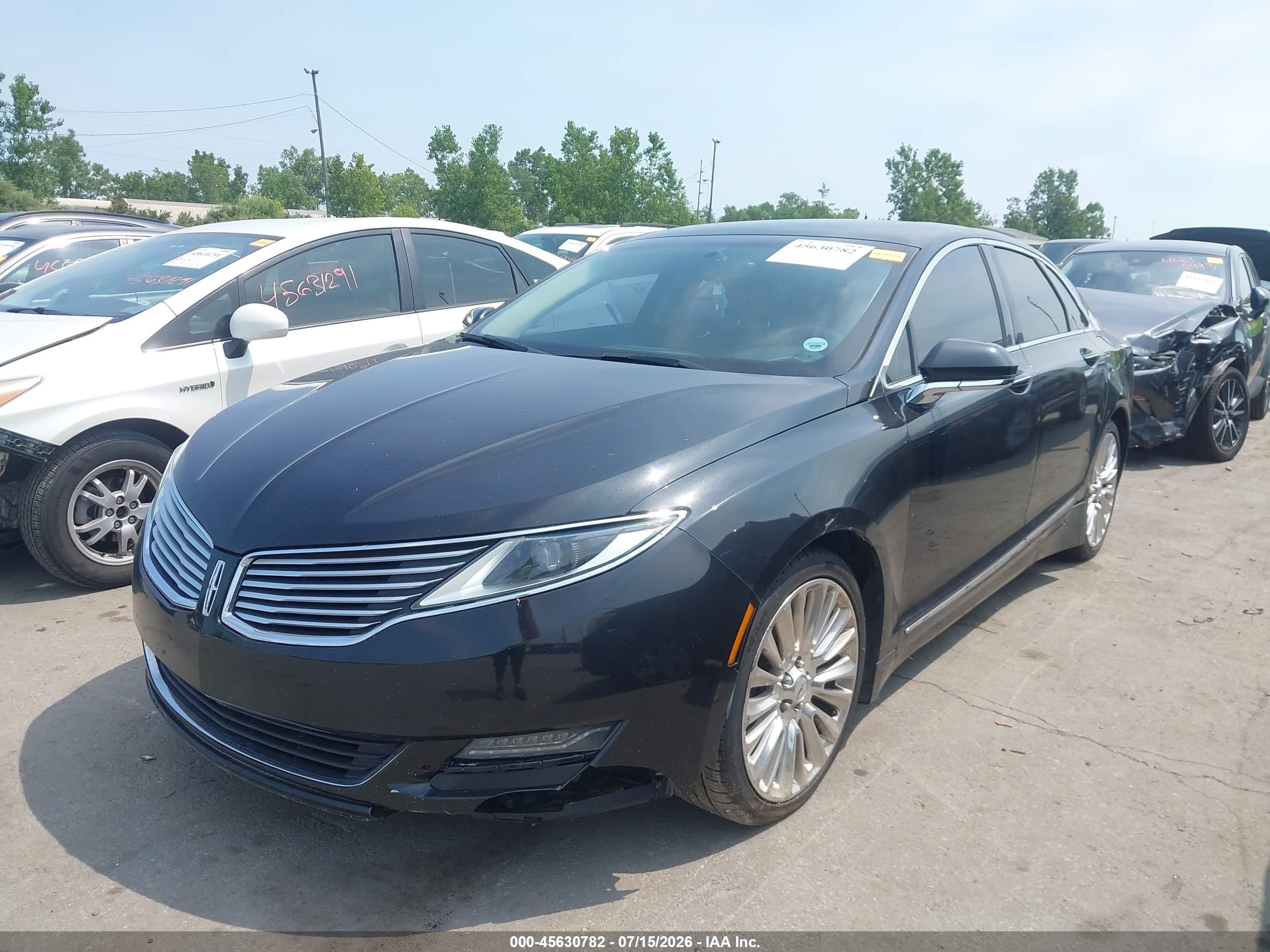 2015 Lincoln Mkz   Black vin: 3LN6L2GK7FR602631