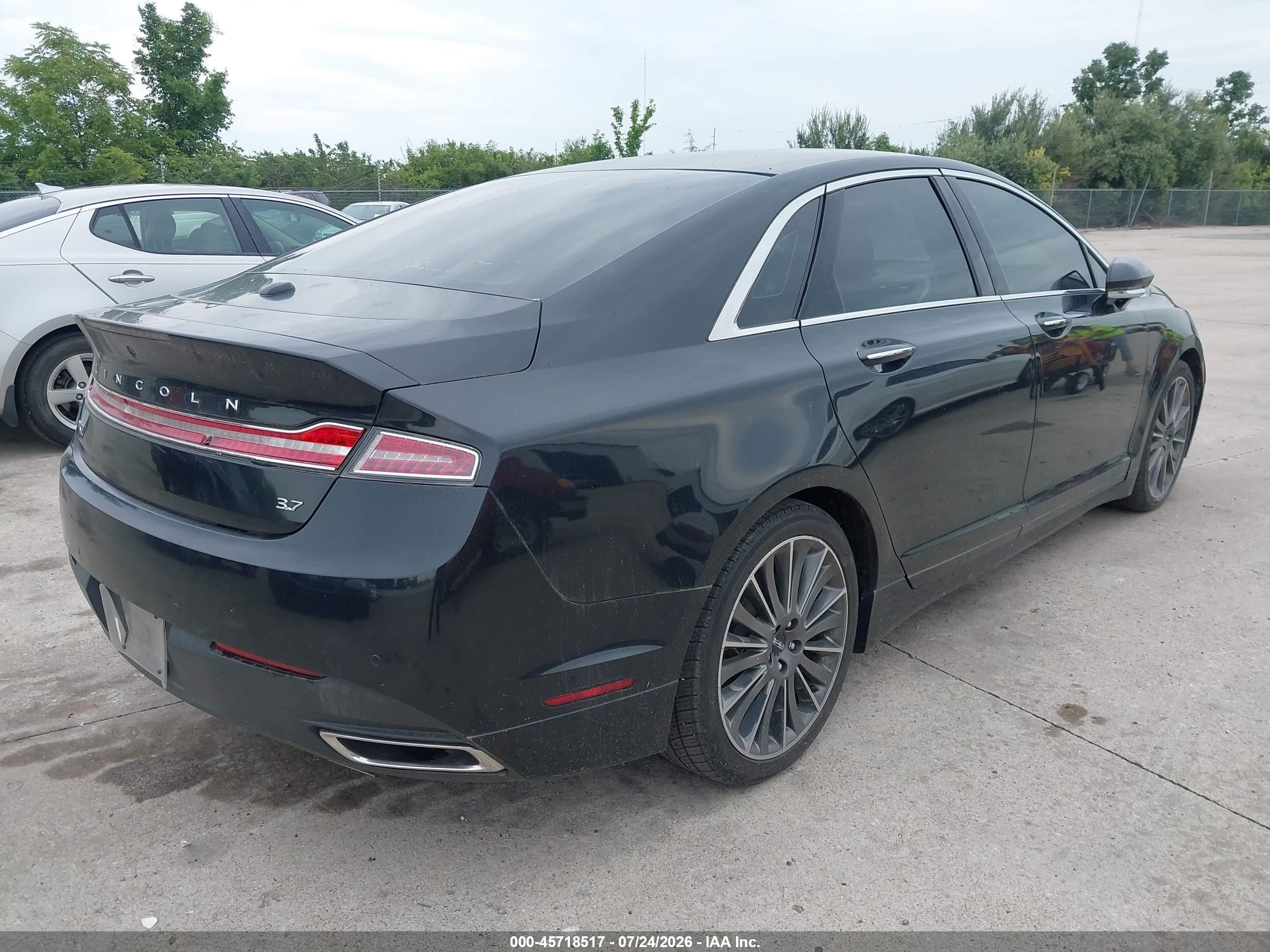 2013 Lincoln Mkz Black vin: 3LN6L2GK8DR817500