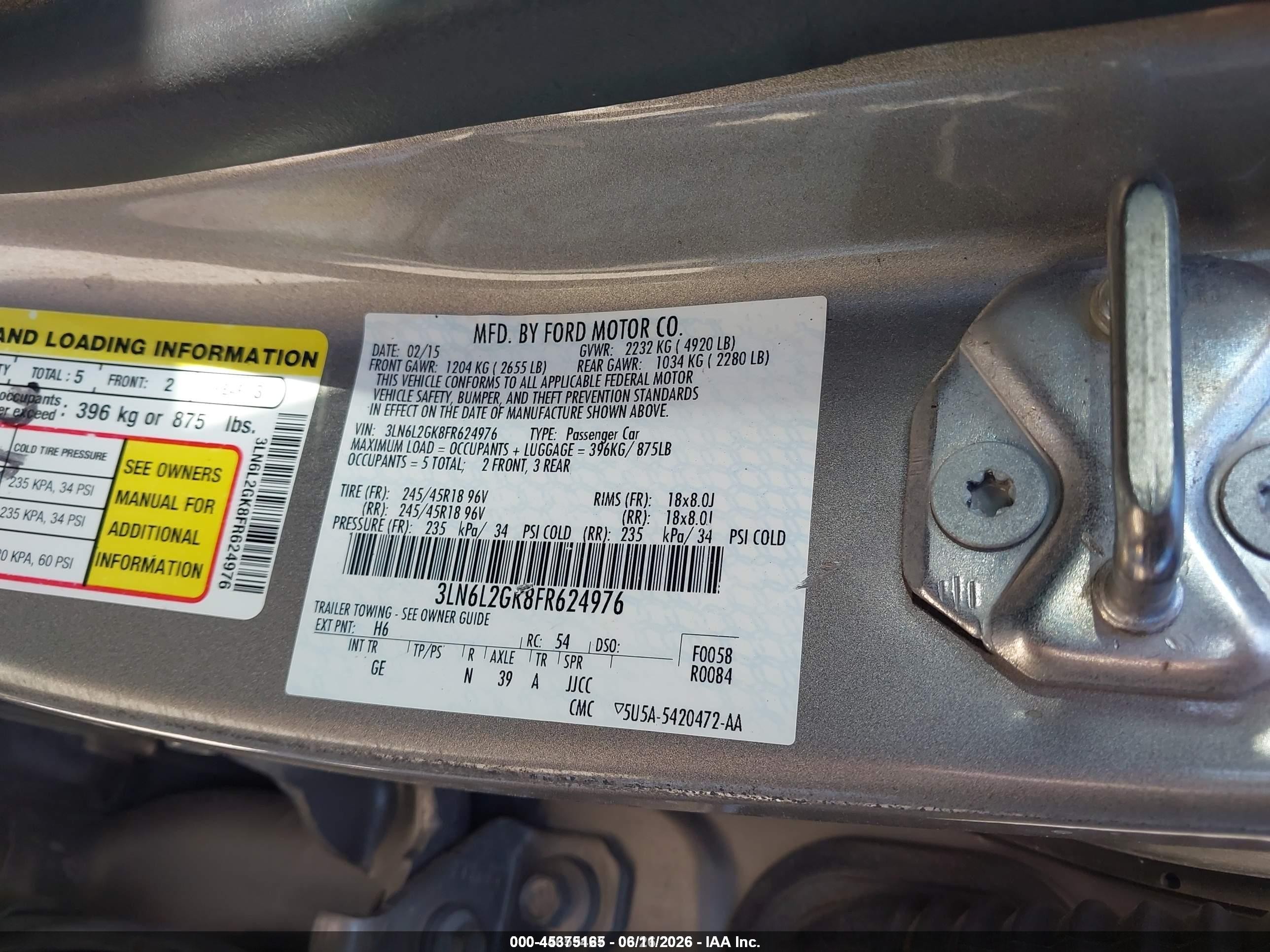 2015 Lincoln Mkz   Silver vin: 3LN6L2GK8FR624976