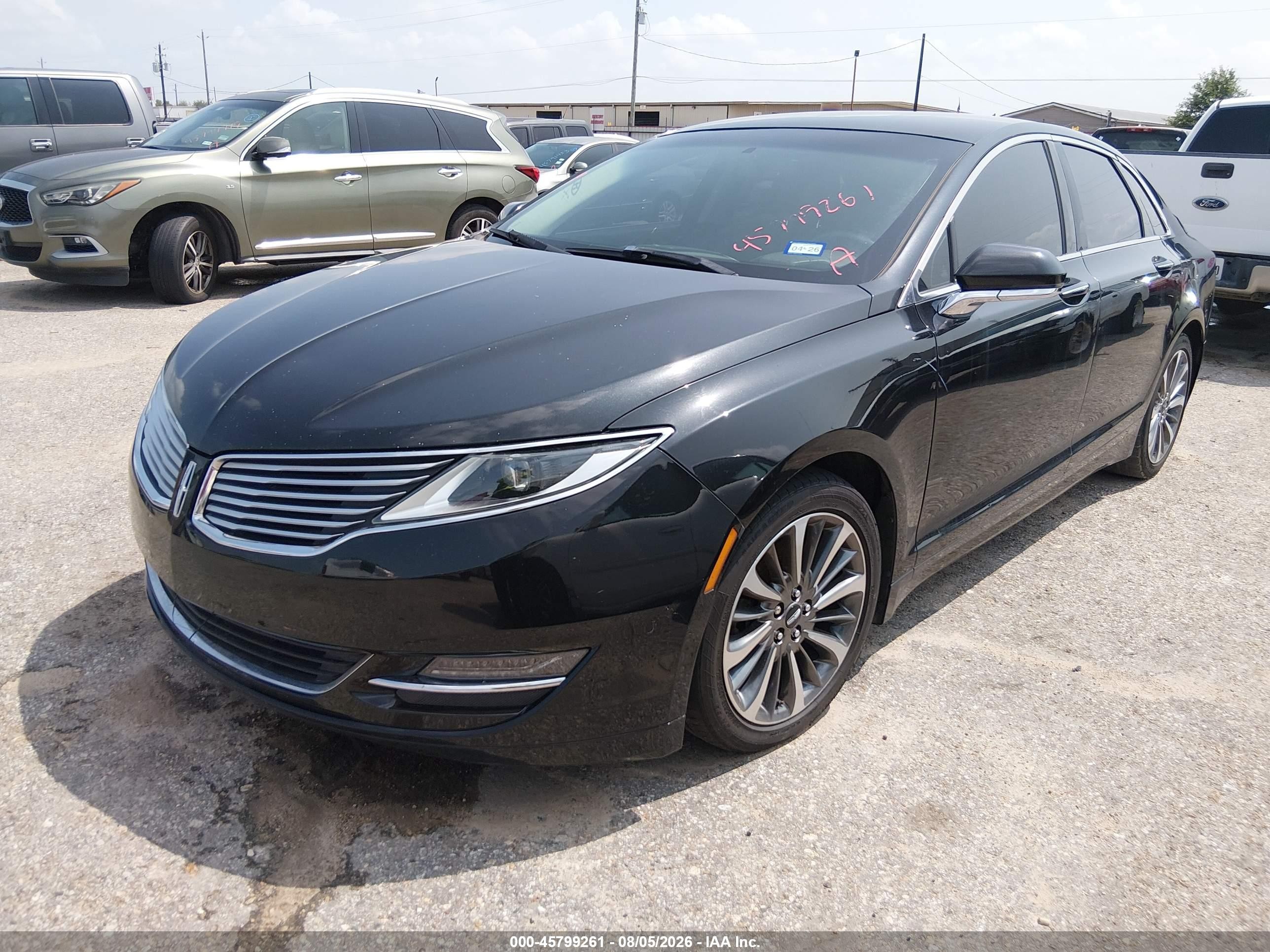 2014 Lincoln Mkz   Черный vin: 3LN6L2GK9ER819452