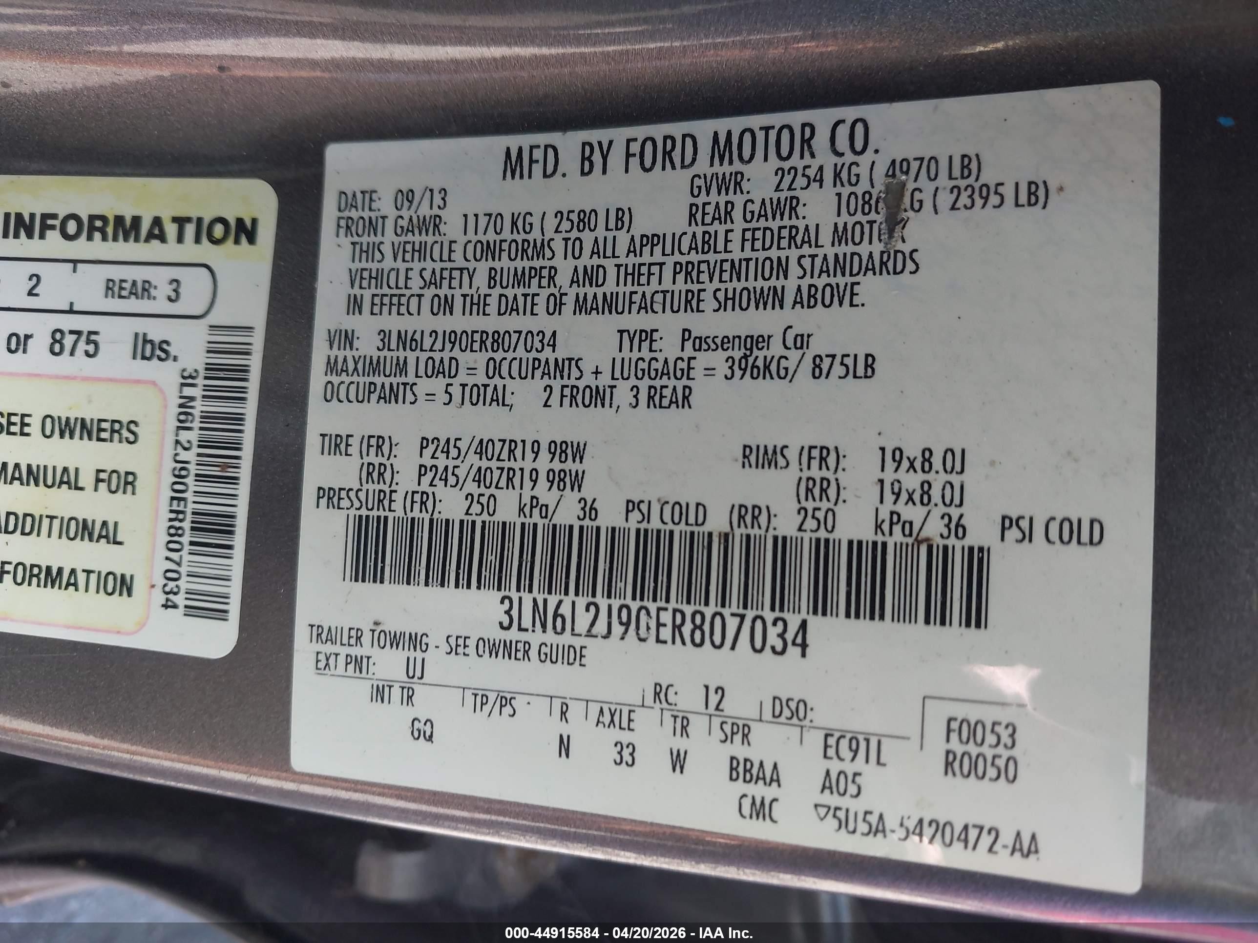 2014 Lincoln Mkz   Gray vin: 3LN6L2J90ER807034