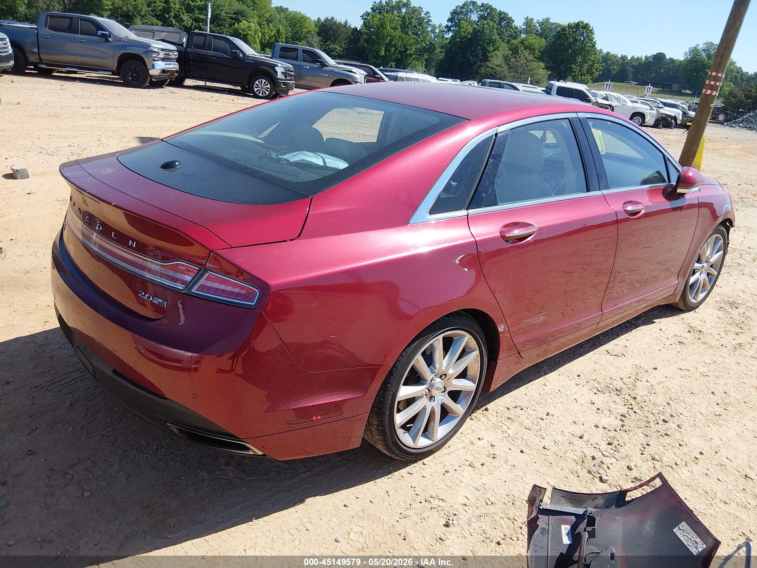 2015 Lincoln Mkz   Red vin: 3LN6L2J90FR627022
