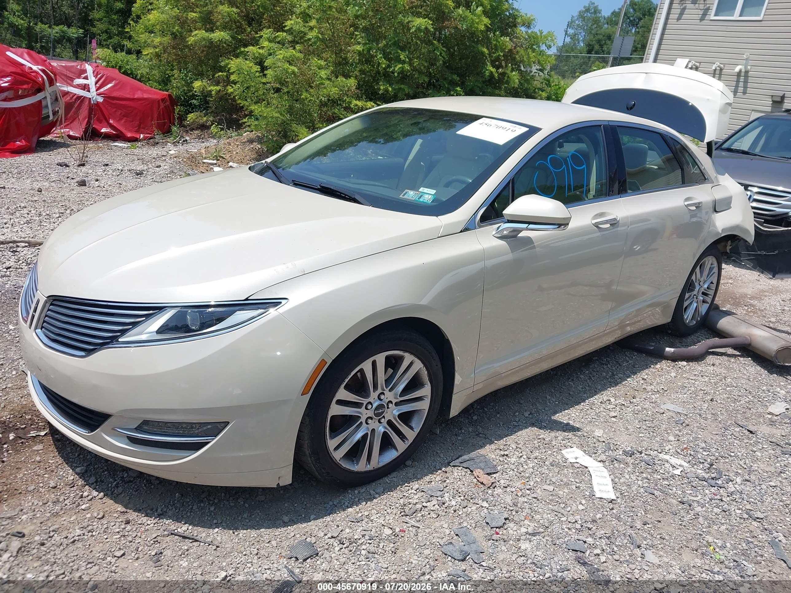 2014 Lincoln Mkz   Бежевый vin: 3LN6L2J91ER834159