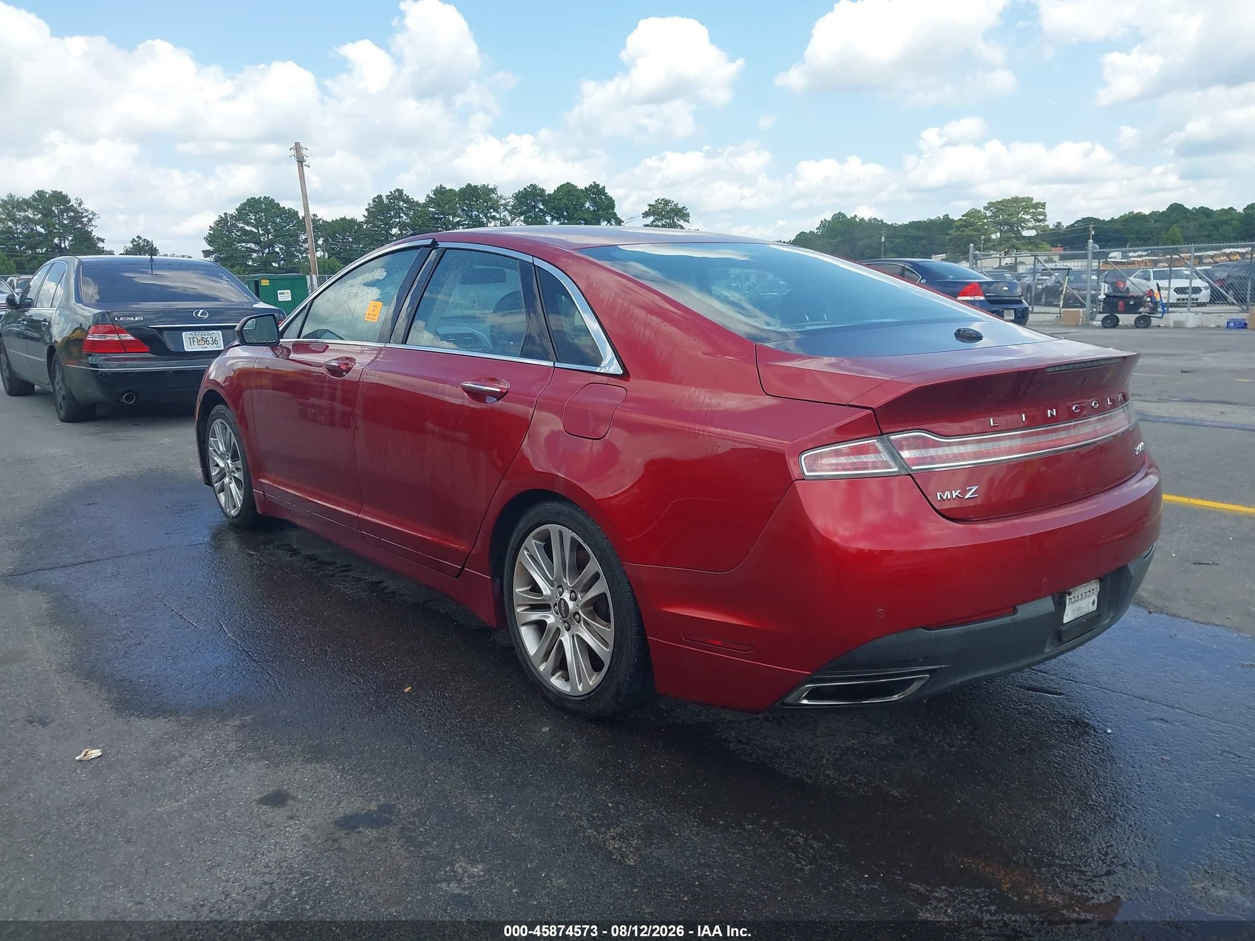 2013 Lincoln Mkz   Red vin: 3LN6L2J92DR807180