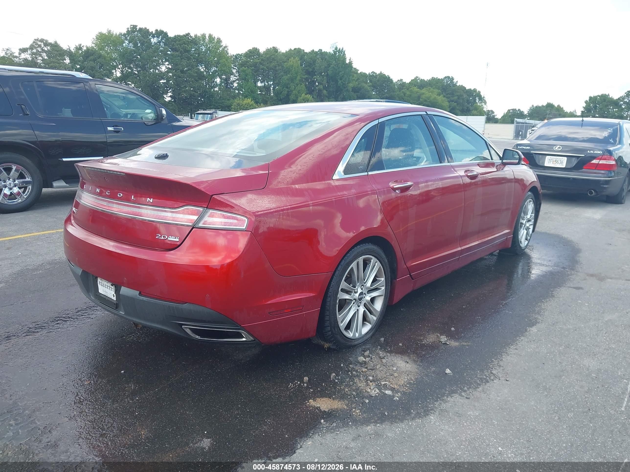 2013 Lincoln Mkz   Red vin: 3LN6L2J92DR807180