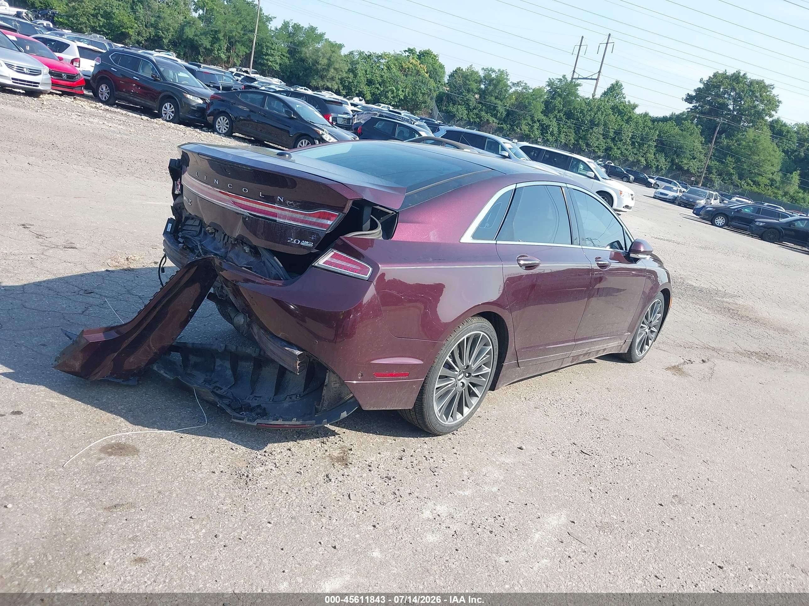 2013 Lincoln Mkz   Burgundy vin: 3LN6L2J92DR827932