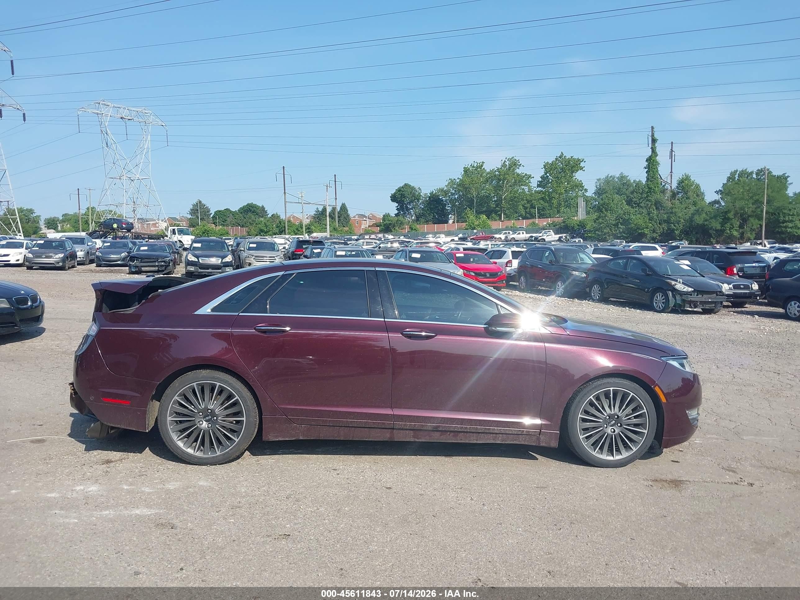 2013 Lincoln Mkz   Burgundy vin: 3LN6L2J92DR827932