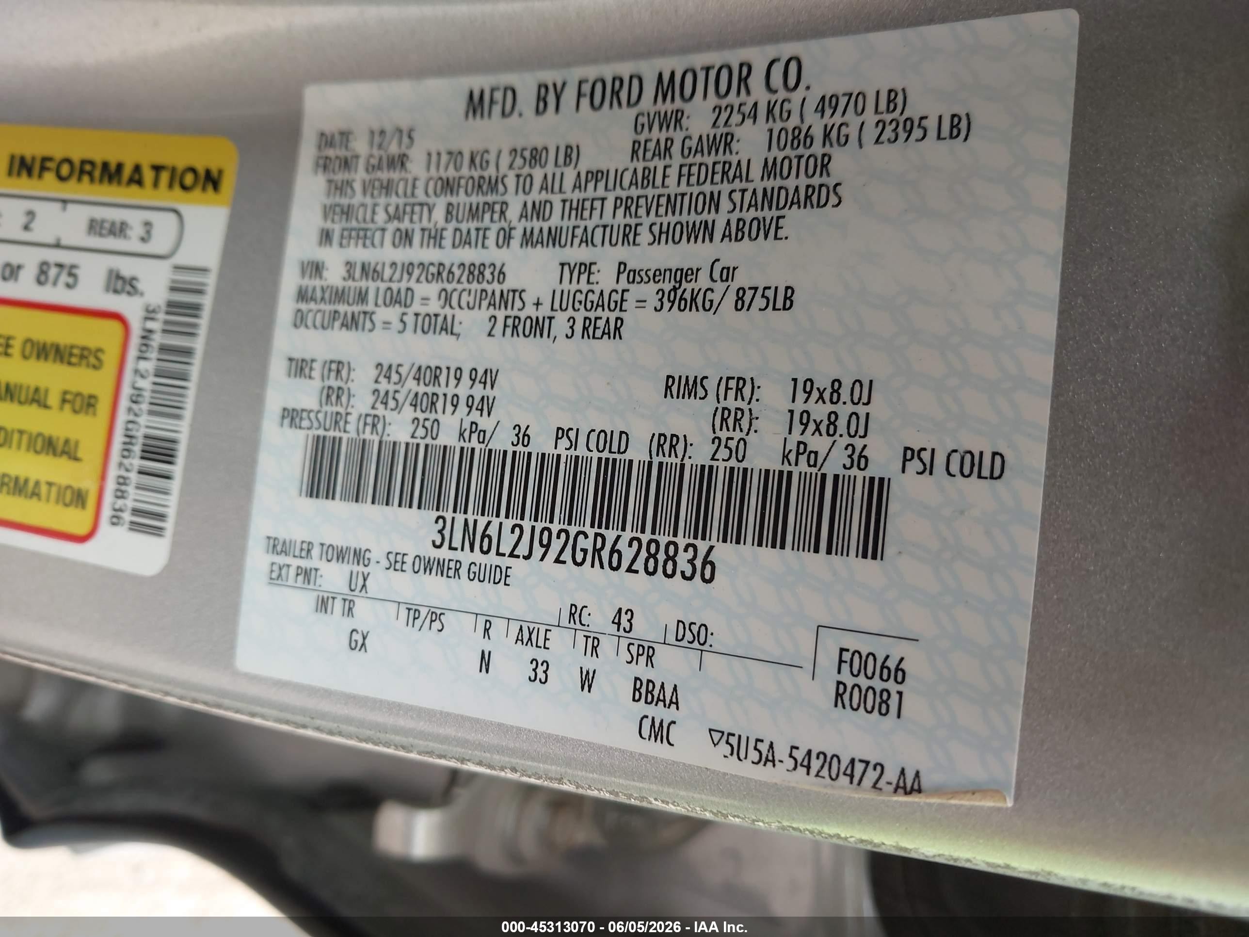 2016 Lincoln Mkz   Silver vin: 3LN6L2J92GR628836