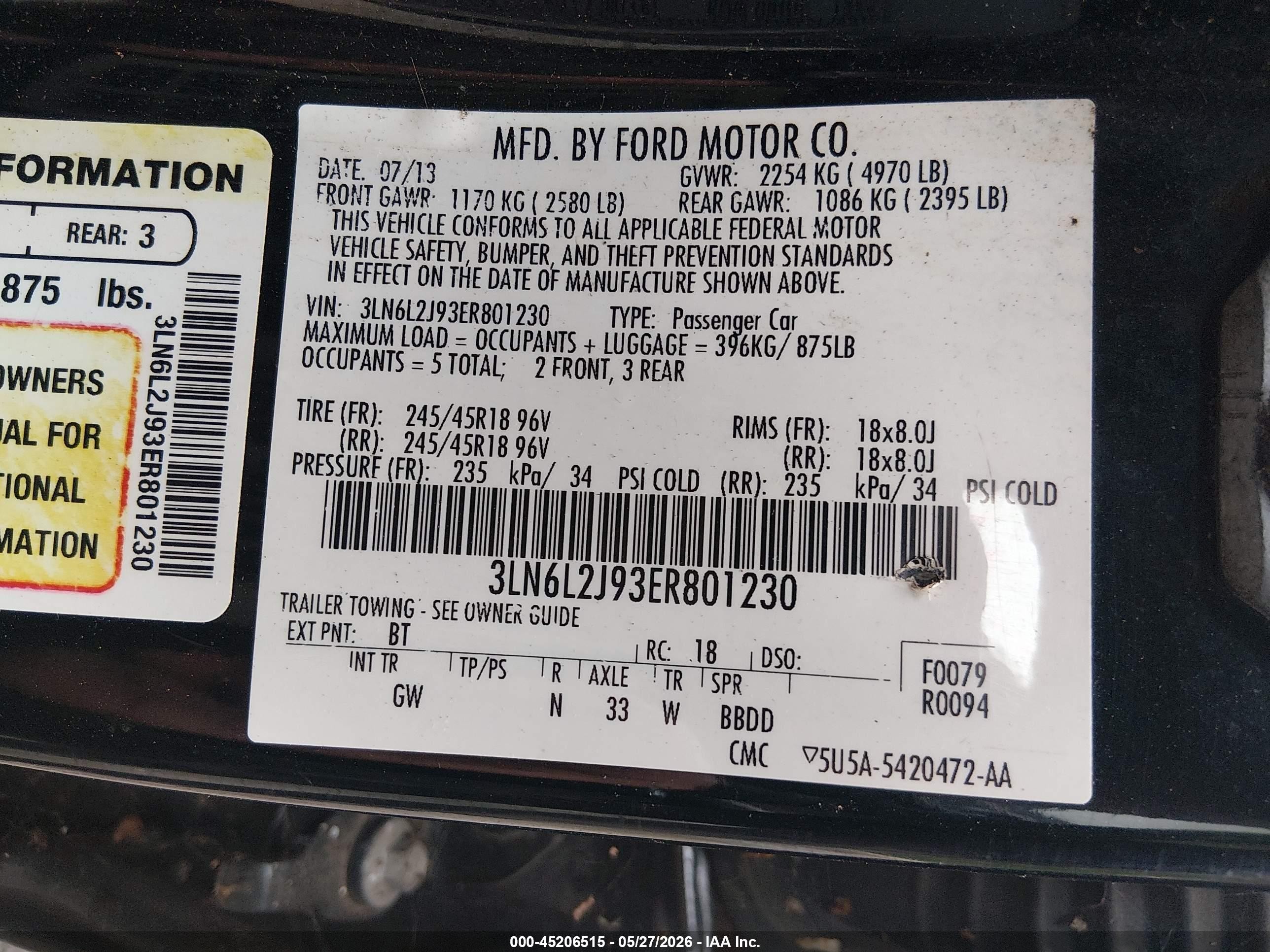 2014 Lincoln Mkz   Blue vin: 3LN6L2J93ER801230