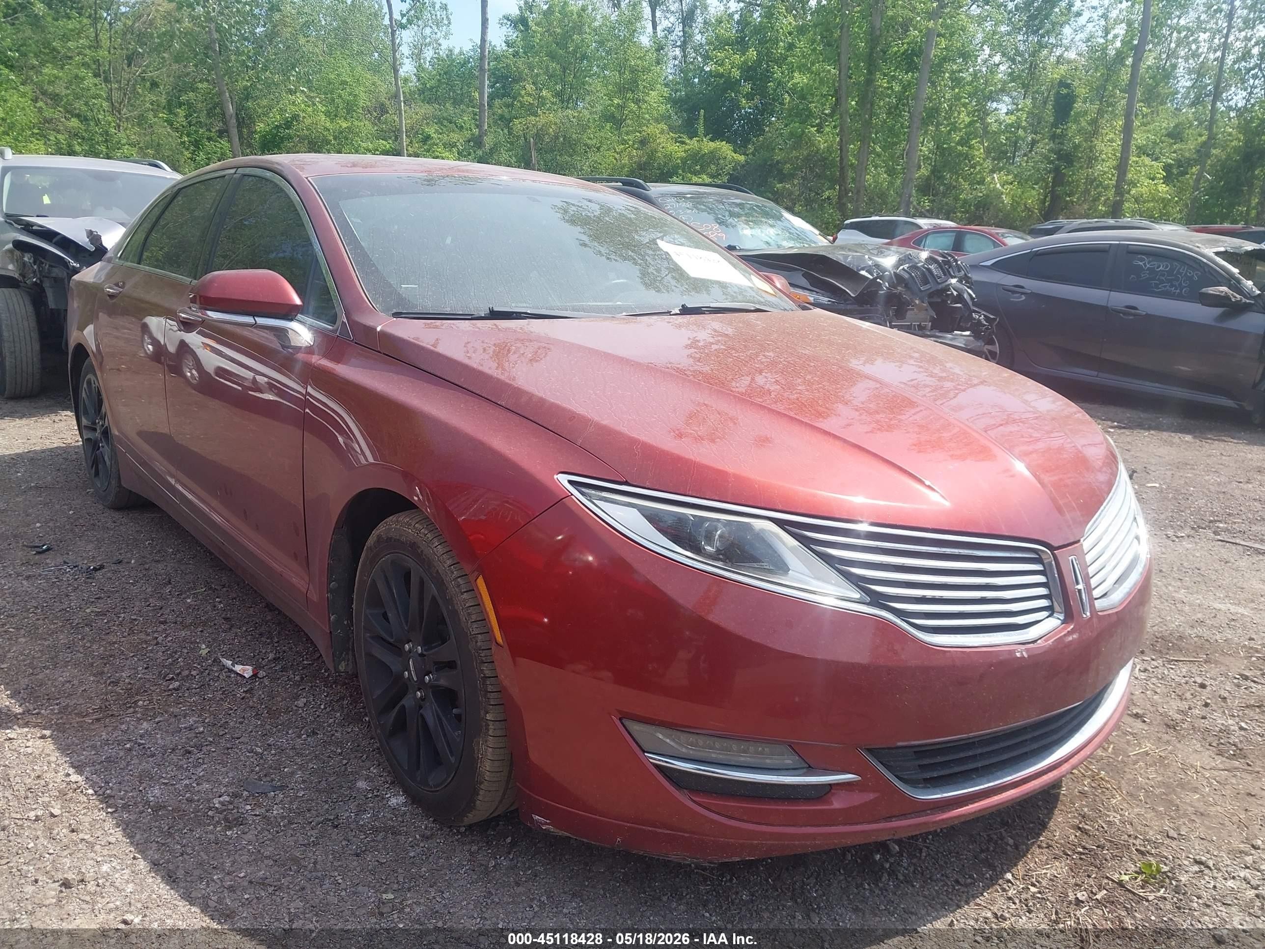 2014 Lincoln Mkz   Orange vin: 3LN6L2J93ER812633