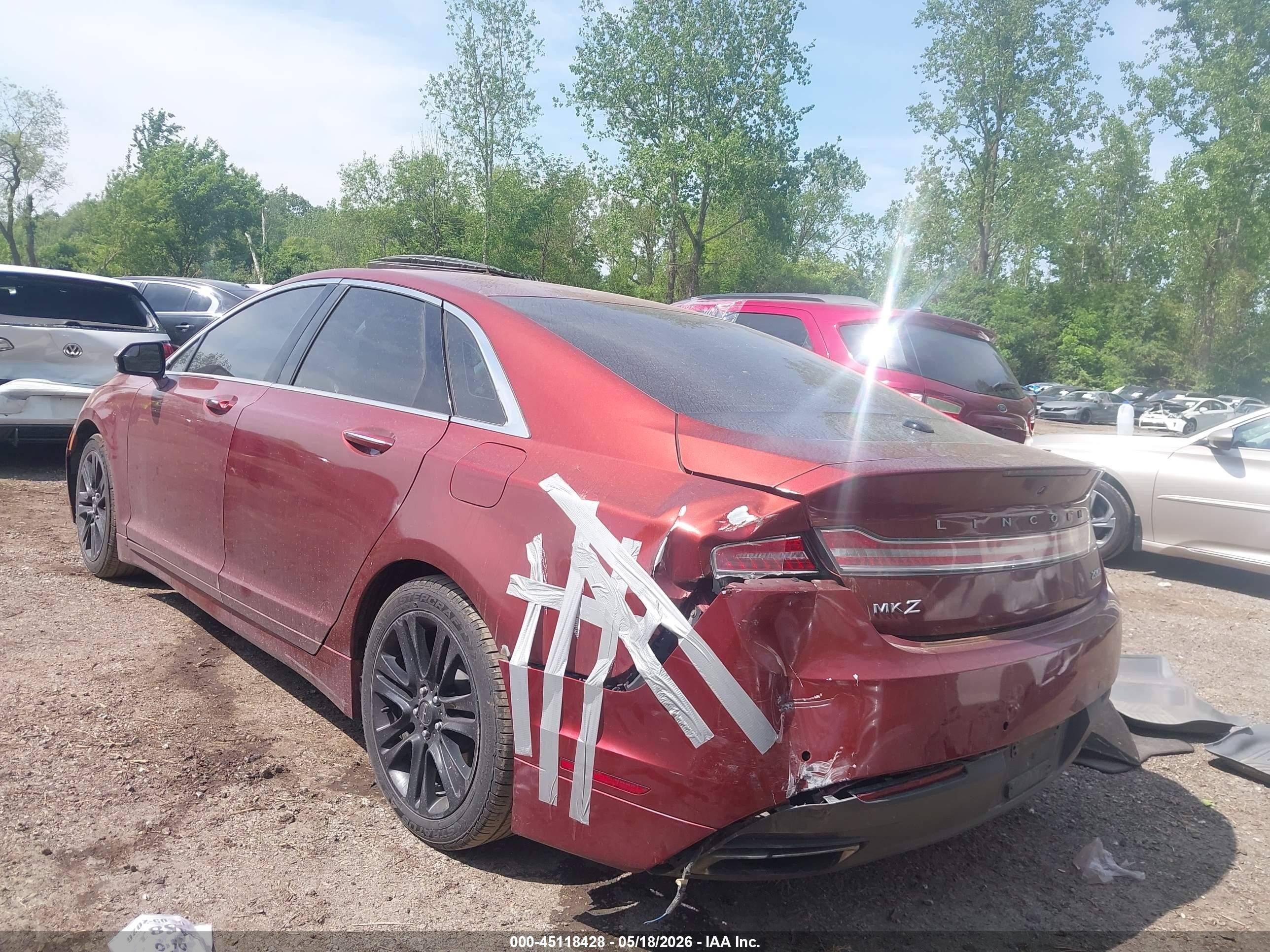 2014 Lincoln Mkz   Orange vin: 3LN6L2J93ER812633
