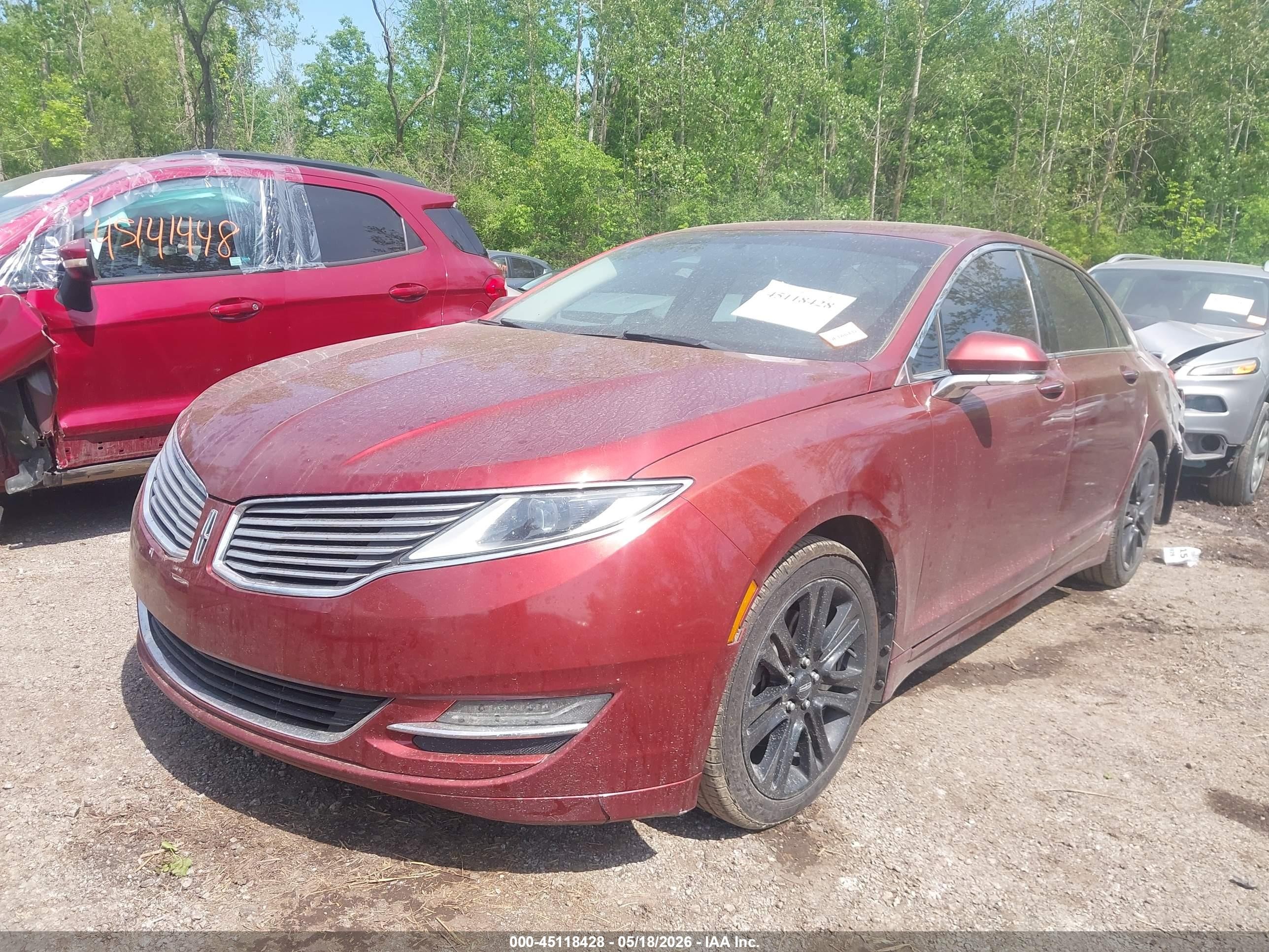 2014 Lincoln Mkz   Orange vin: 3LN6L2J93ER812633