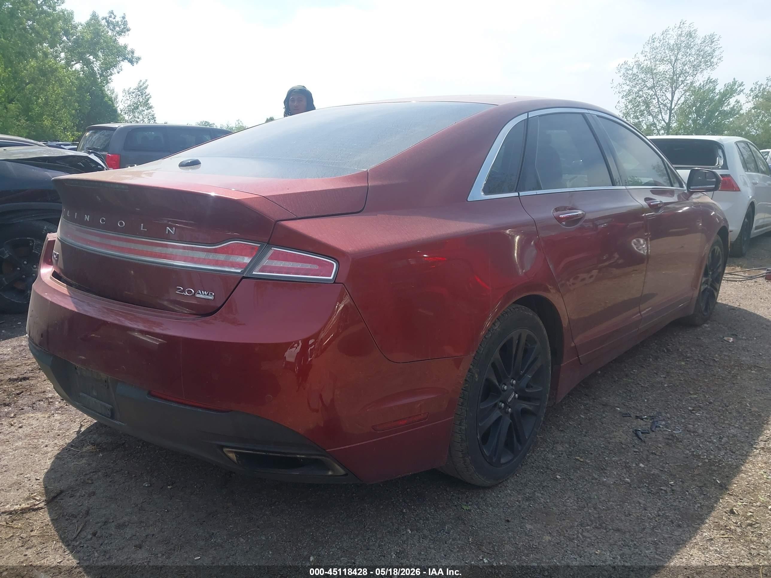 2014 Lincoln Mkz   Orange vin: 3LN6L2J93ER812633