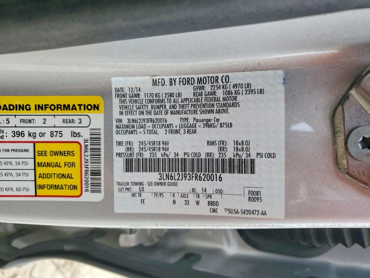 2015 Lincoln Mkz Silver vin: 3LN6L2J93FR620016