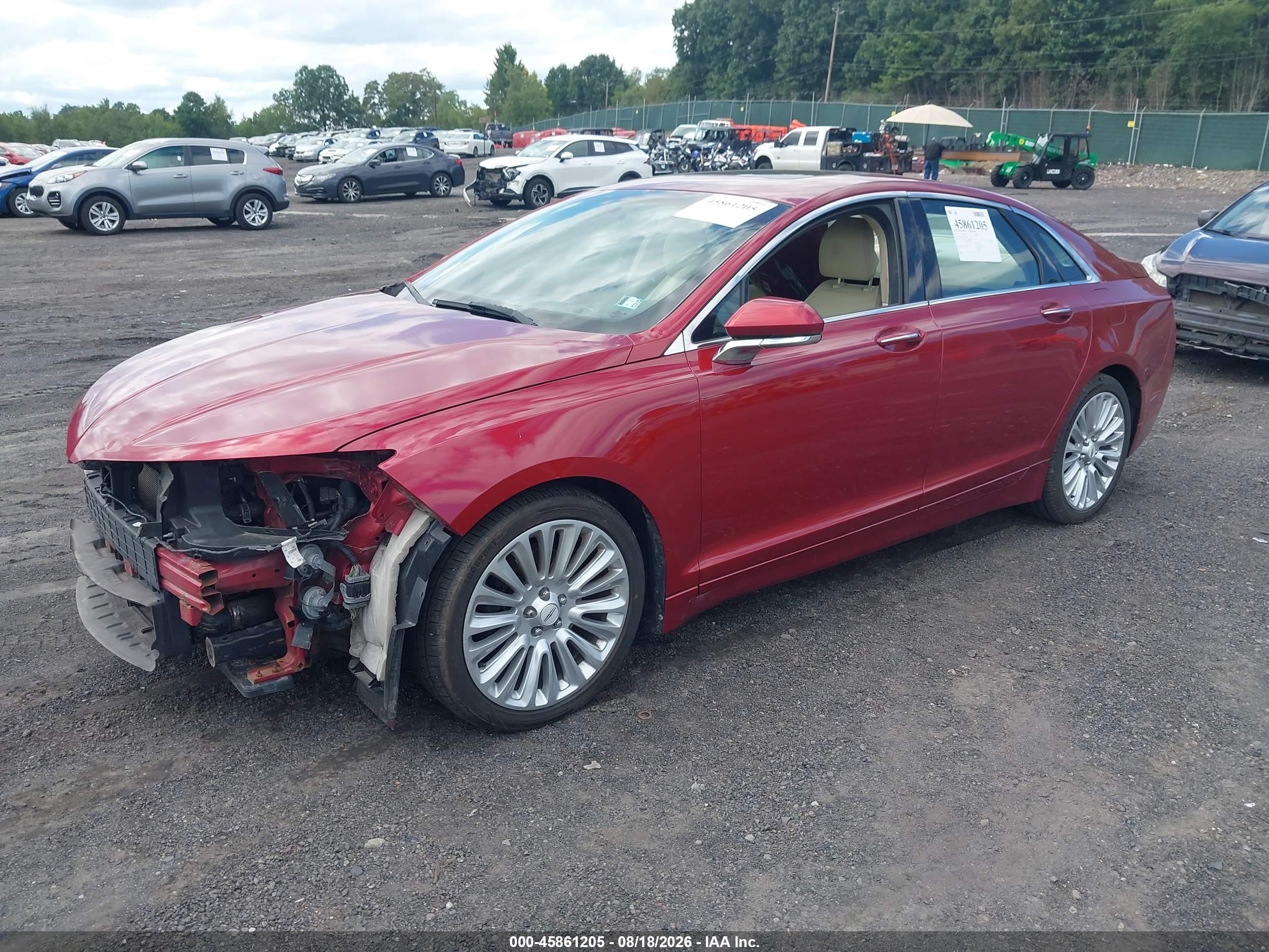 2013 Lincoln Mkz   Red vin: 3LN6L2J94DR803504