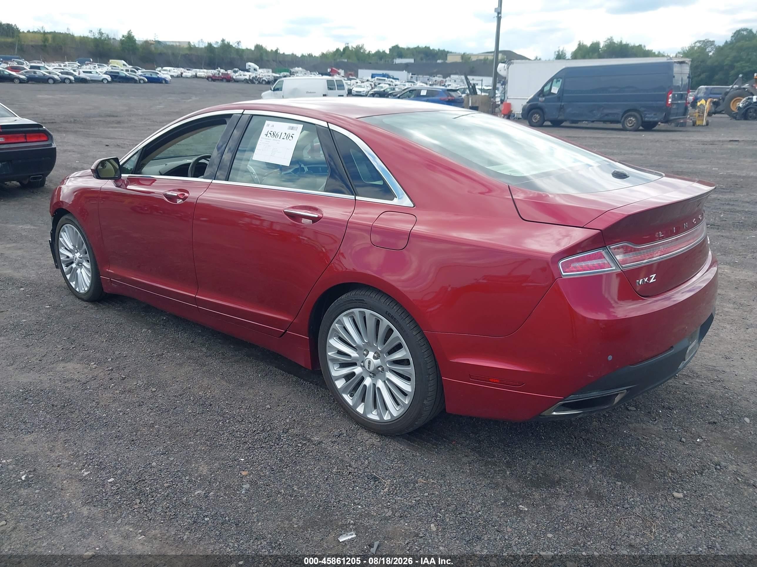 2013 Lincoln Mkz   Red vin: 3LN6L2J94DR803504
