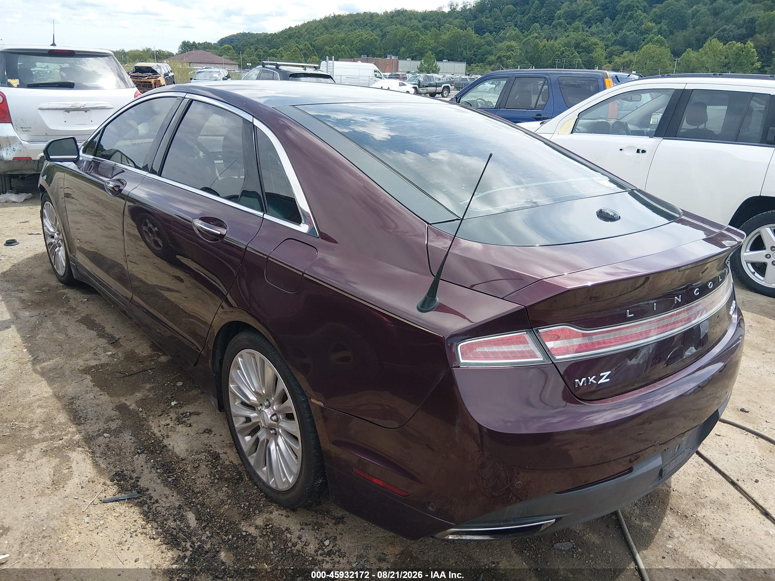 2013 Lincoln Mkz Purple vin: 3LN6L2J96DR805996