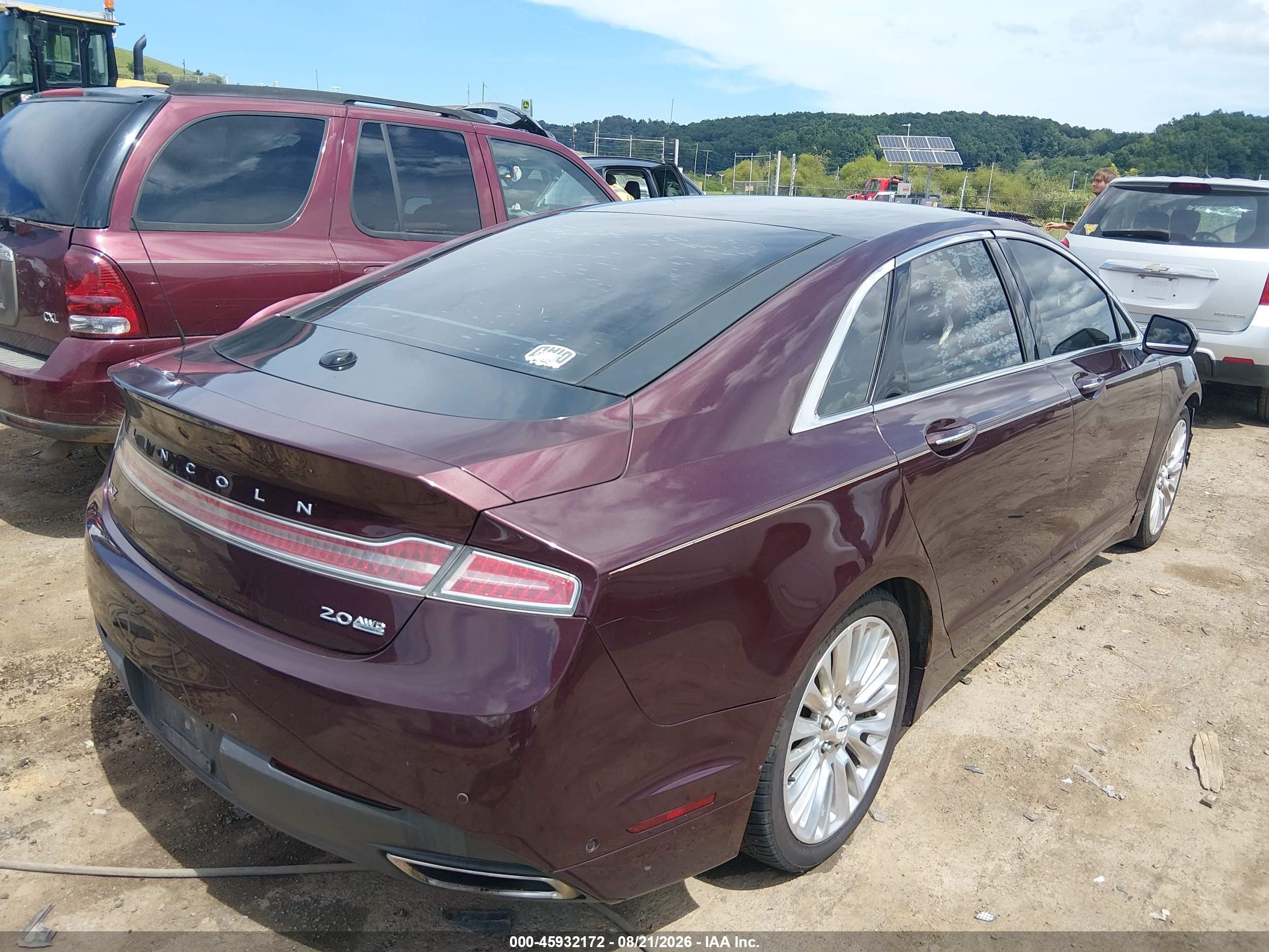 2013 Lincoln Mkz Purple vin: 3LN6L2J96DR805996