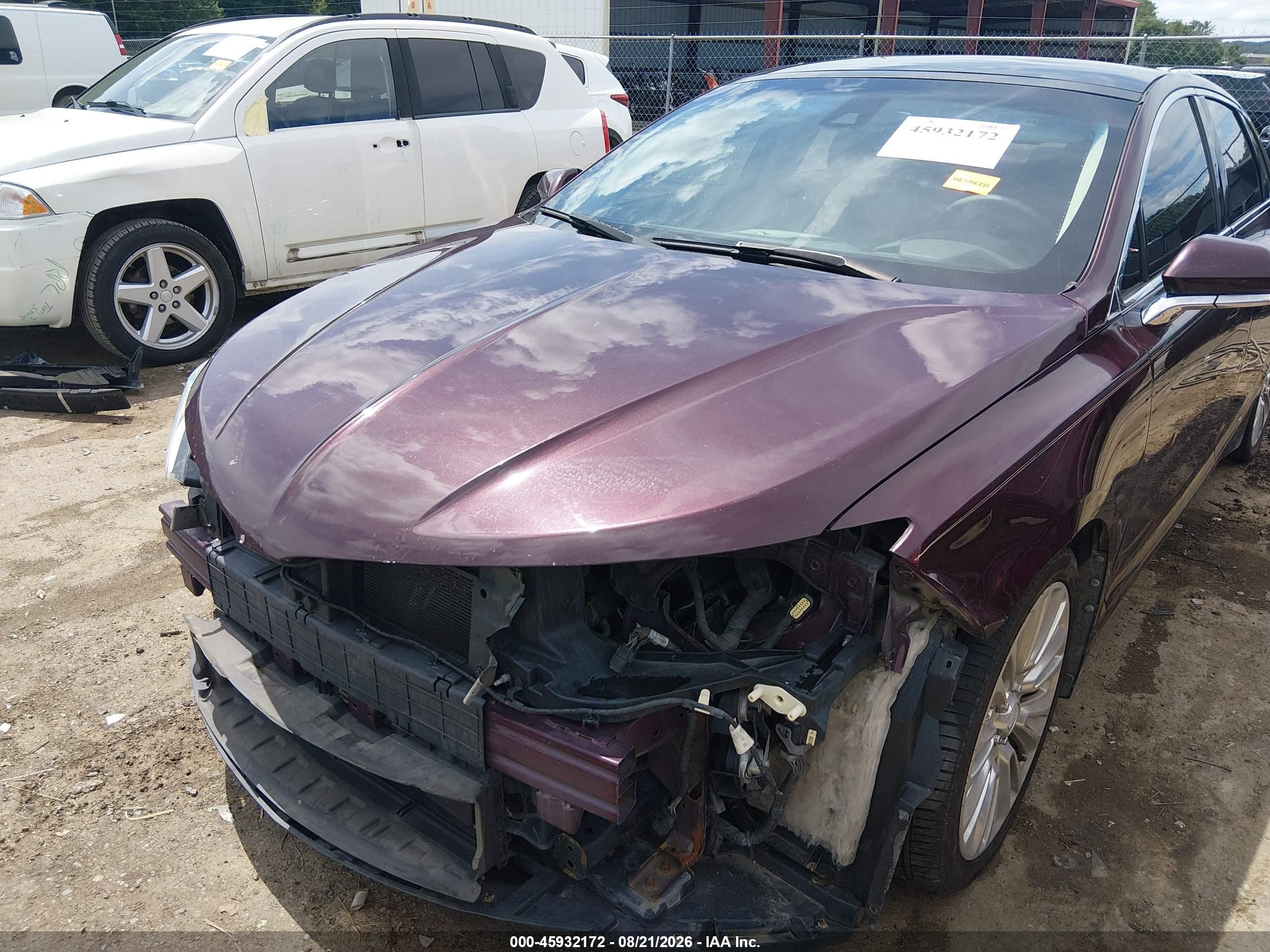 2013 Lincoln Mkz Purple vin: 3LN6L2J96DR805996