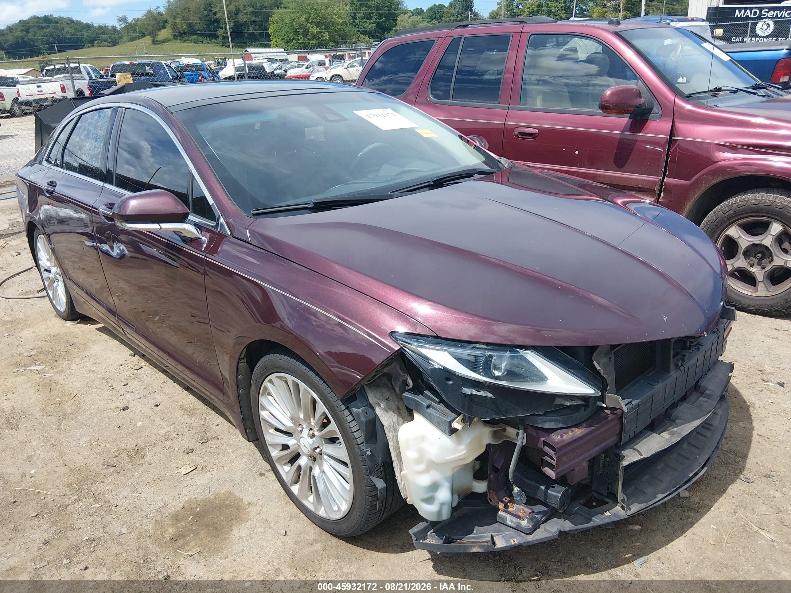 2013 Lincoln Mkz Purple vin: 3LN6L2J96DR805996