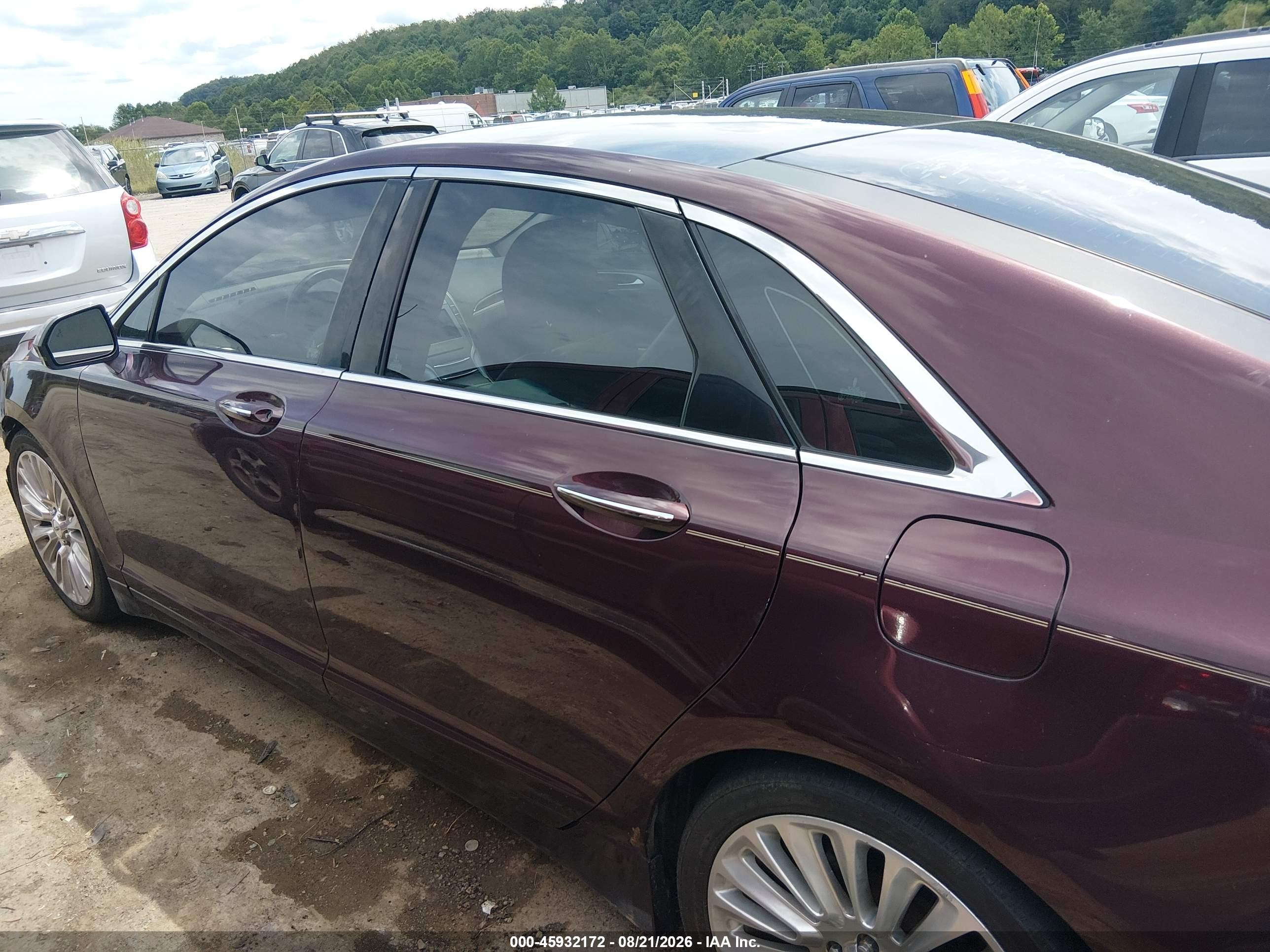 2013 Lincoln Mkz Purple vin: 3LN6L2J96DR805996