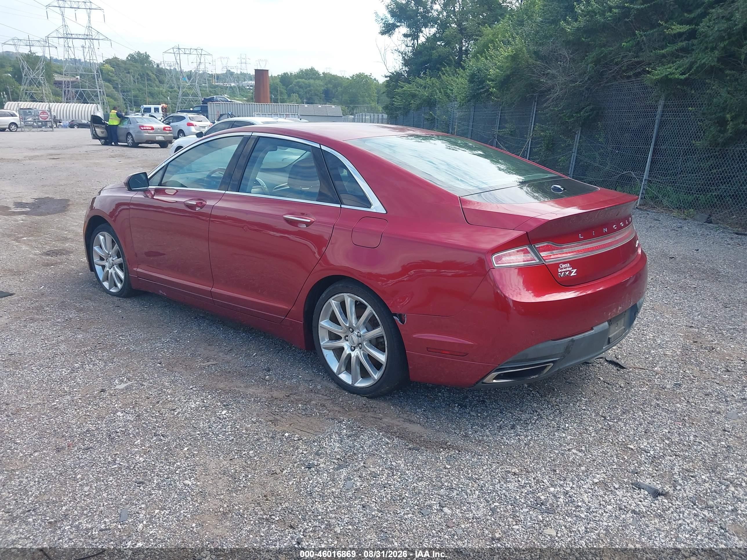 2014 Lincoln Mkz   Red vin: 3LN6L2J96ER815896