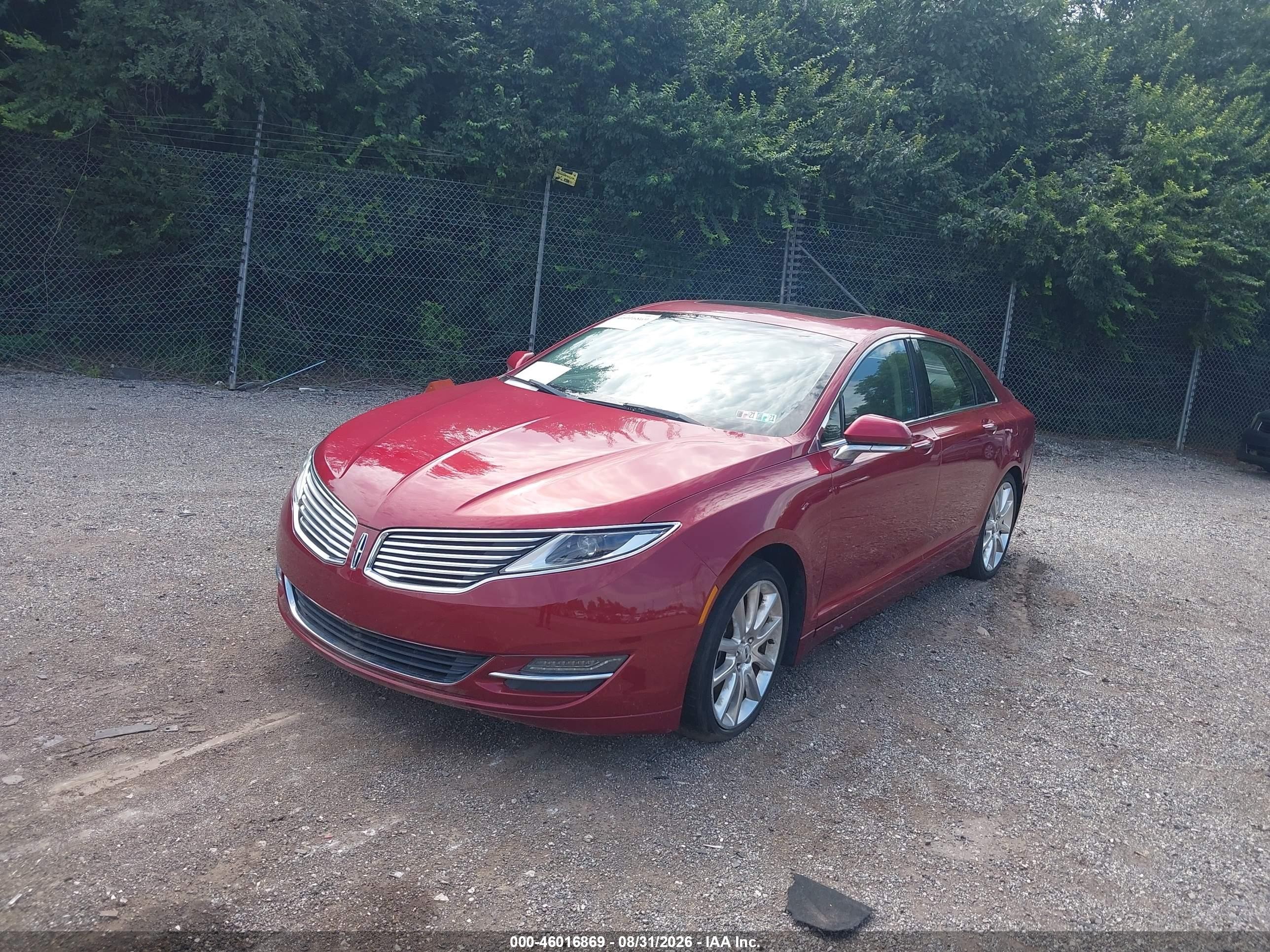 2014 Lincoln Mkz   Red vin: 3LN6L2J96ER815896
