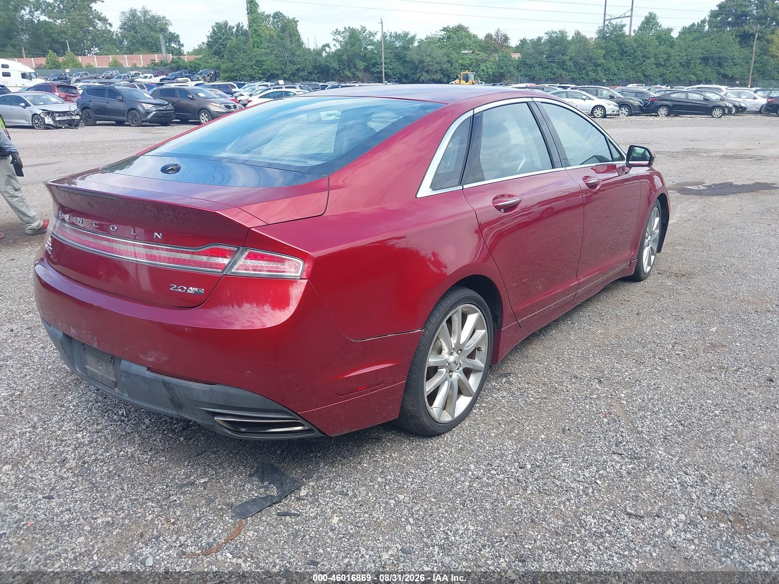 2014 Lincoln Mkz   Red vin: 3LN6L2J96ER815896