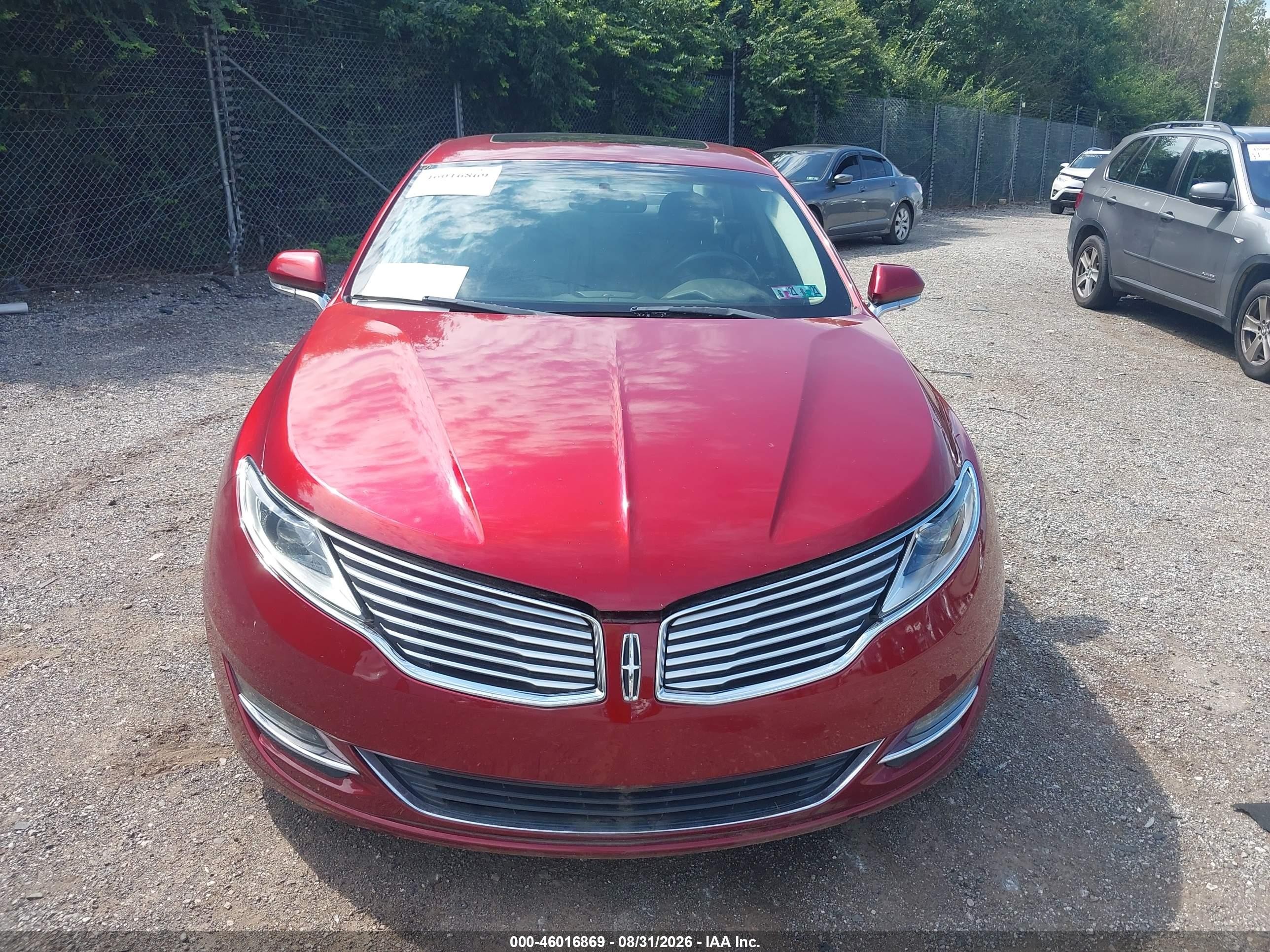 2014 Lincoln Mkz   Red vin: 3LN6L2J96ER815896