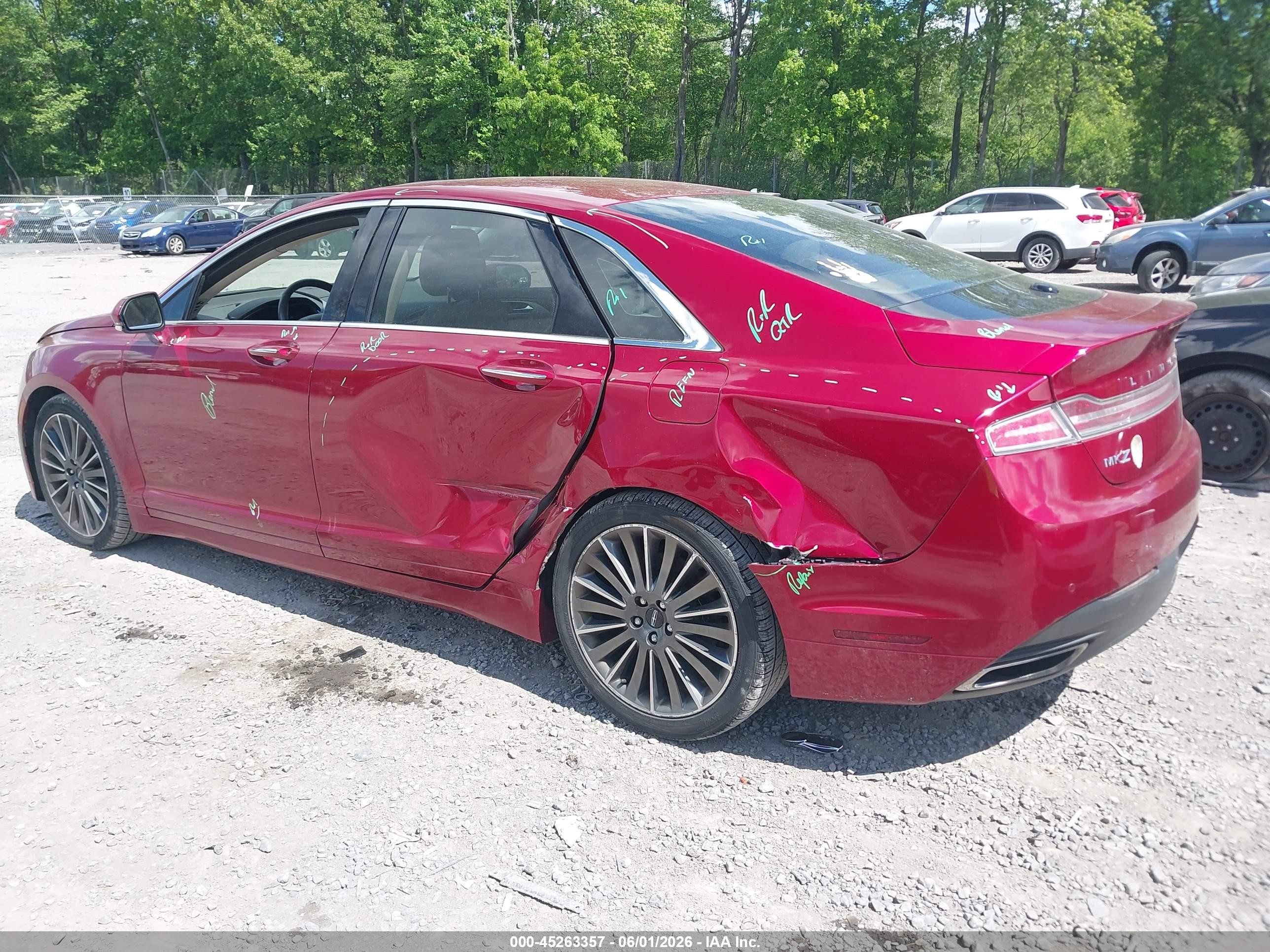 2014 Lincoln Mkz   Red vin: 3LN6L2J96ER829085