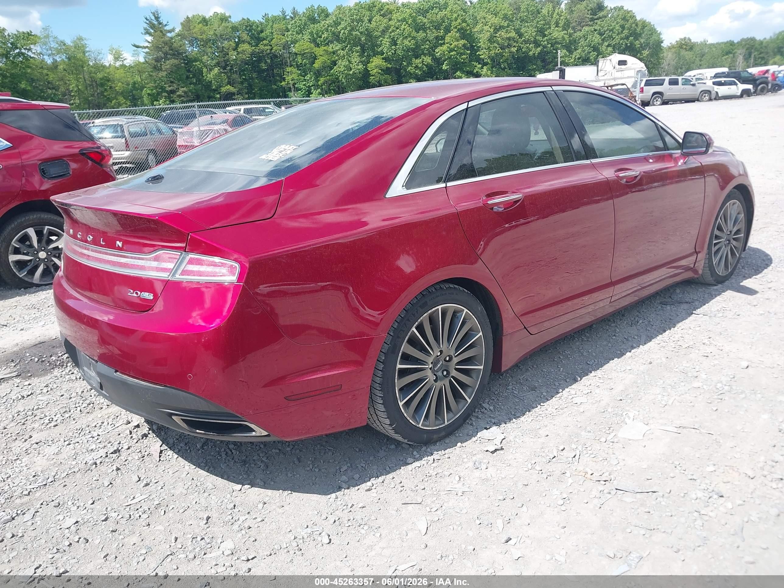 2014 Lincoln Mkz   Red vin: 3LN6L2J96ER829085