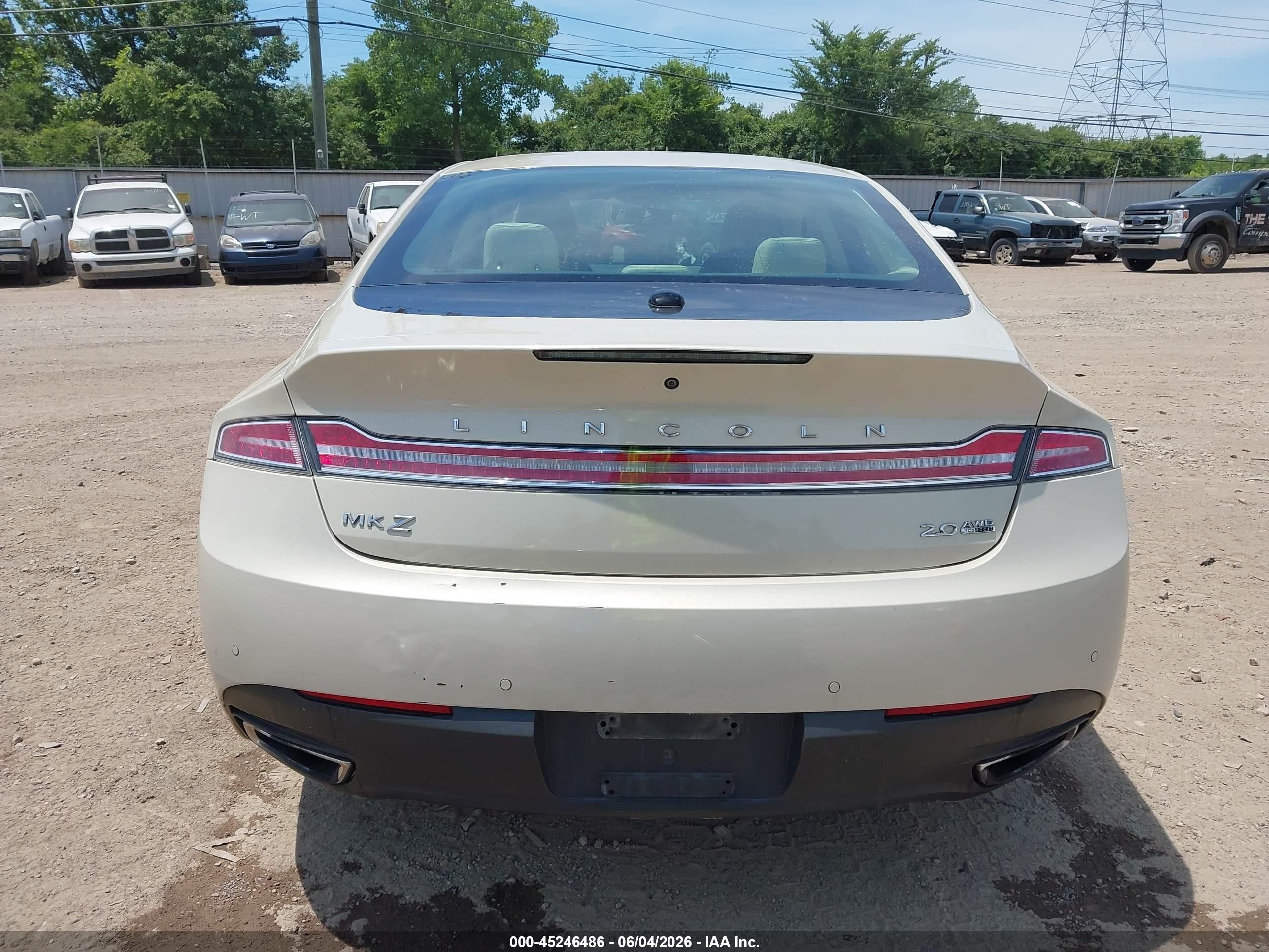 2014 Lincoln Mkz   Tan vin: 3LN6L2J97ER834747