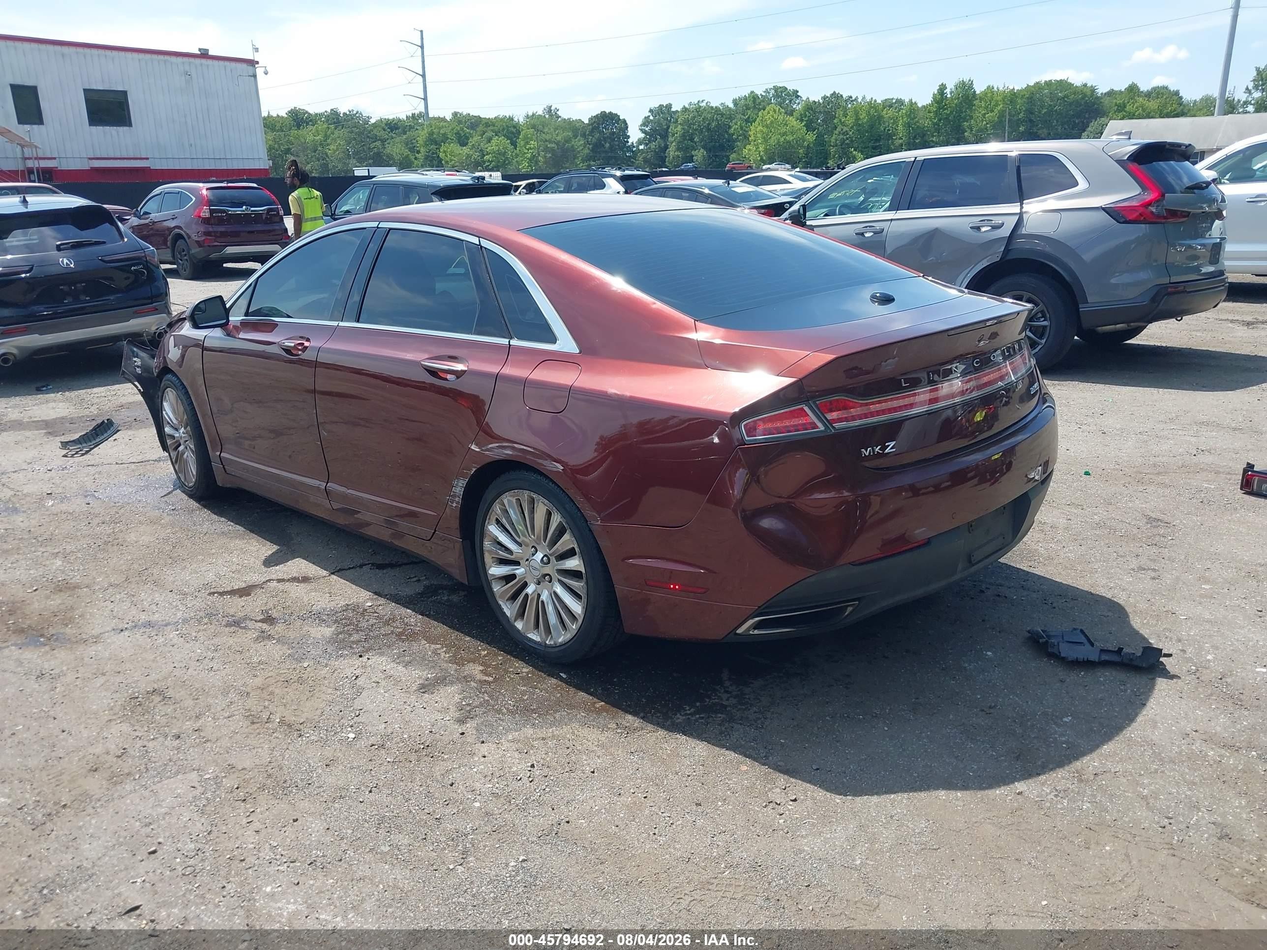 2015 Lincoln Mkz Красный vin: 3LN6L2J97FR611786