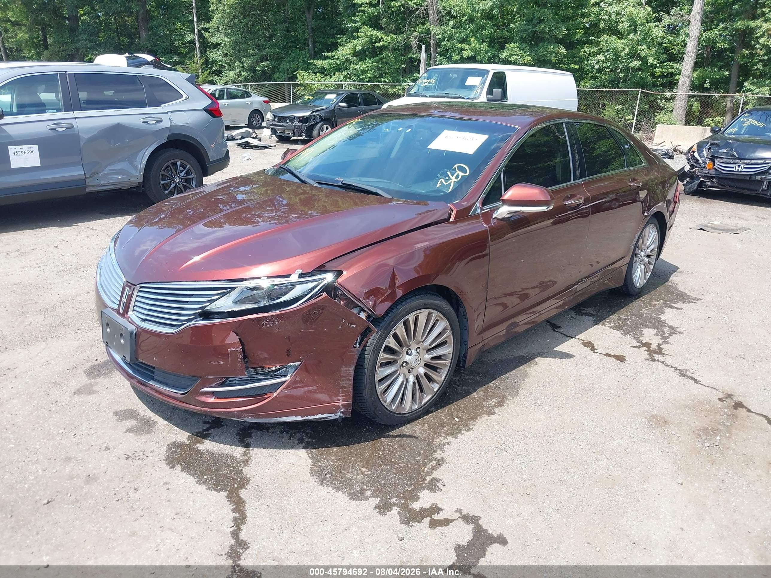 2015 Lincoln Mkz Красный vin: 3LN6L2J97FR611786