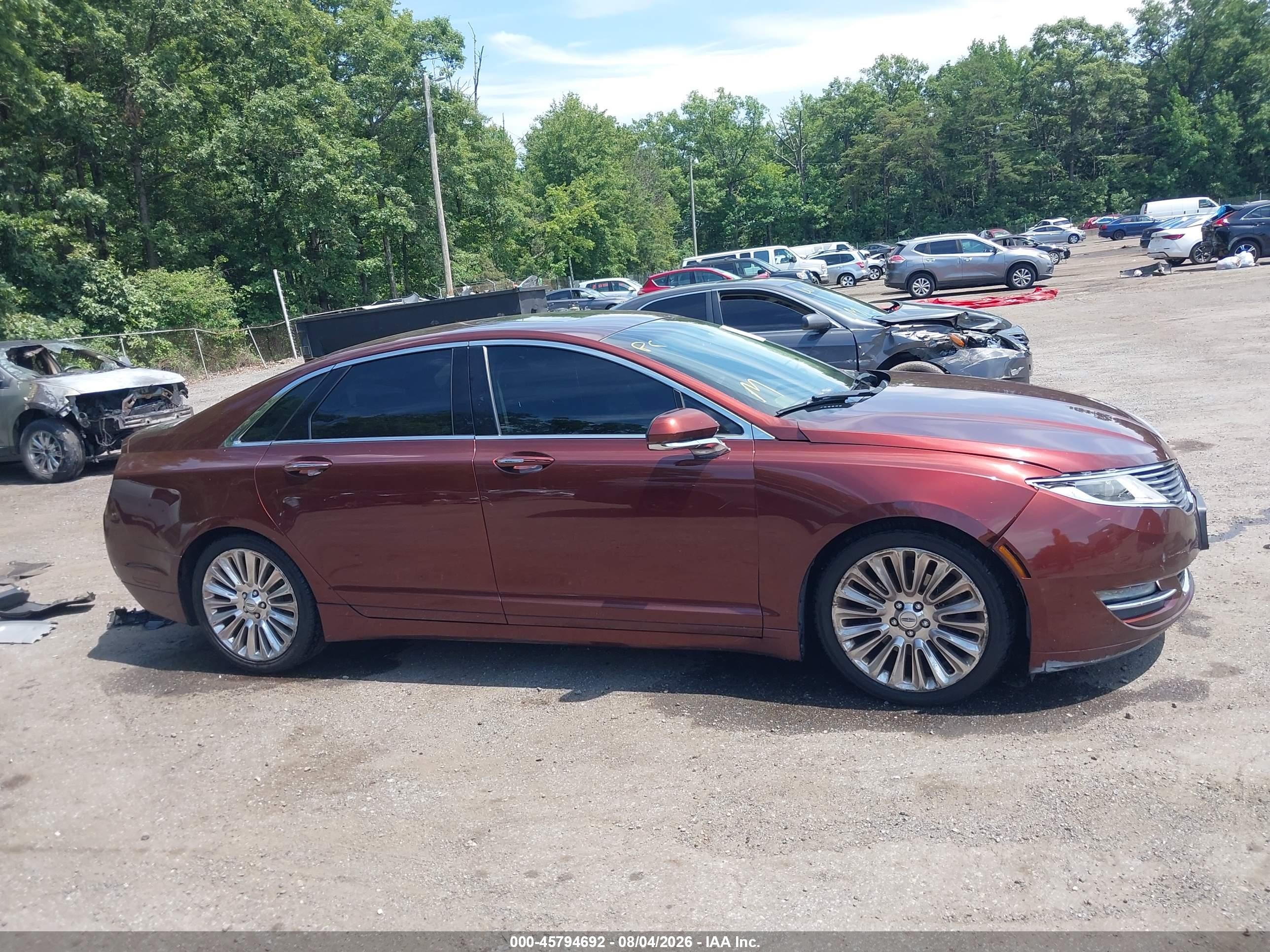 2015 Lincoln Mkz Красный vin: 3LN6L2J97FR611786